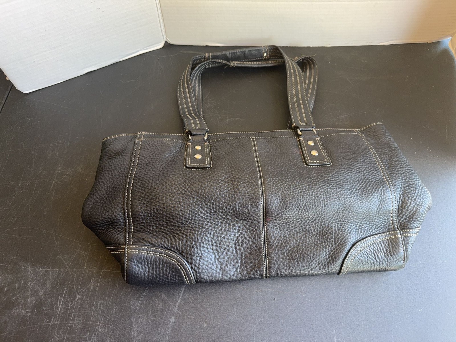COACH Black Pebbled Leather Purse/Tote Bag – Coach No. E0985-F13960