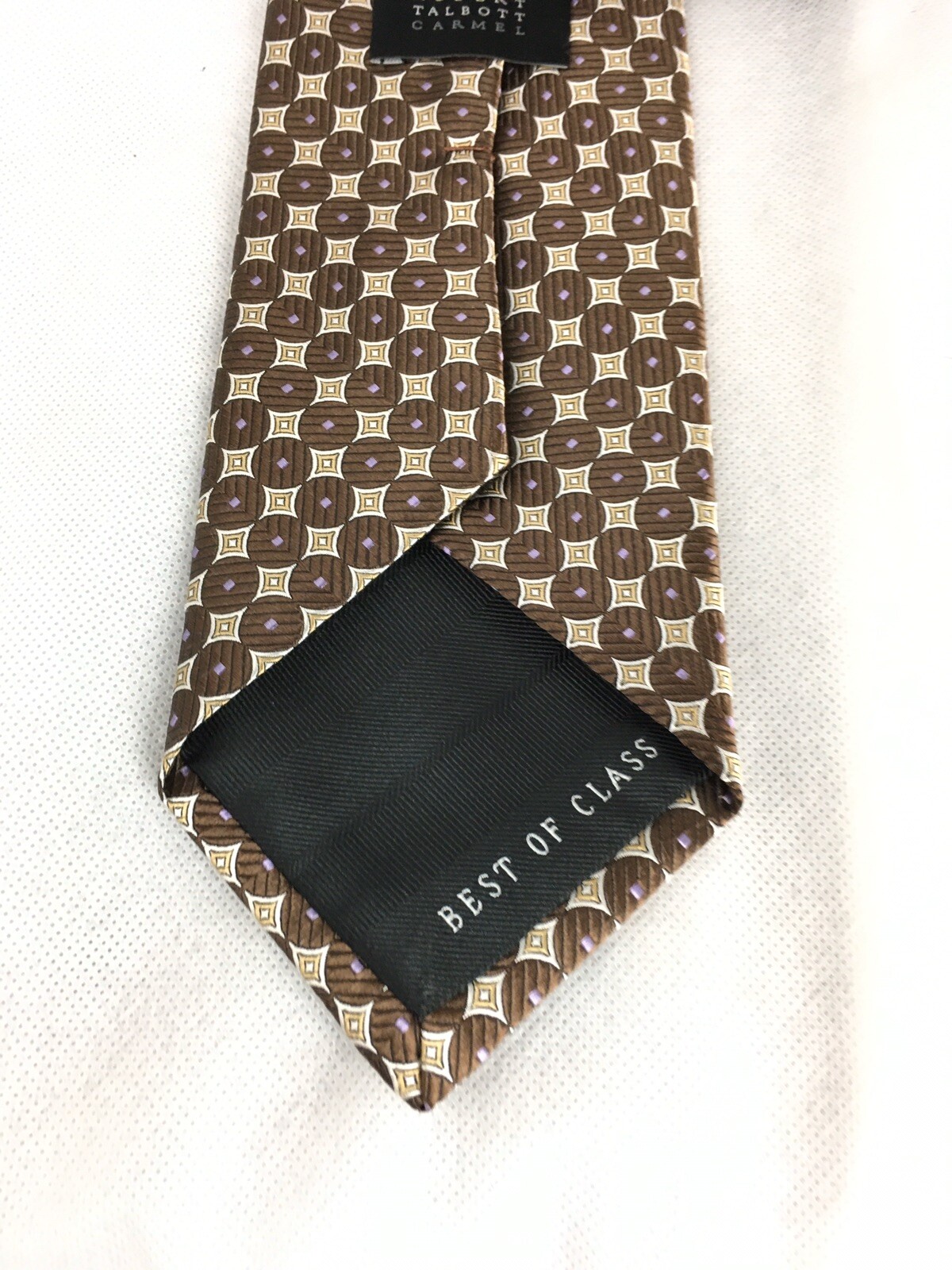 Robert Talbott Caramel Best Of Class Brown Circular Geometric Tie 100% Silk