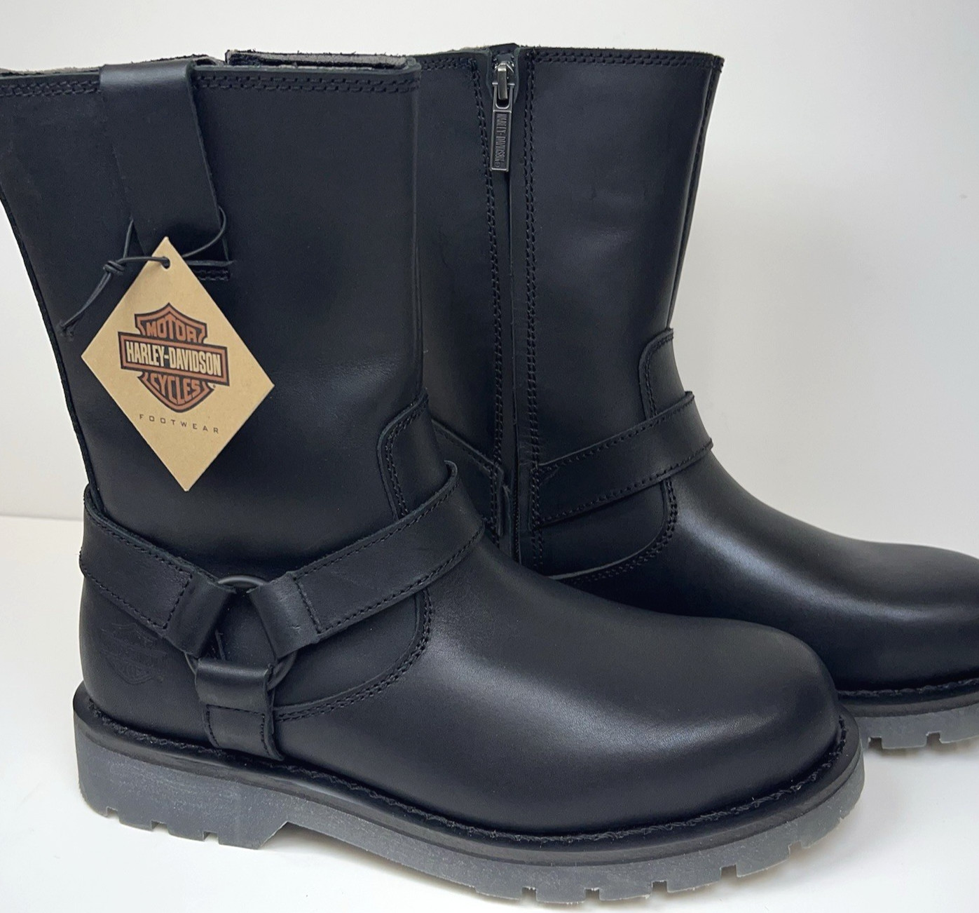 HARLEY DAVIDSON Mens Size 9M Leather Widman Harness Motorcycle 8.75” Boots Black