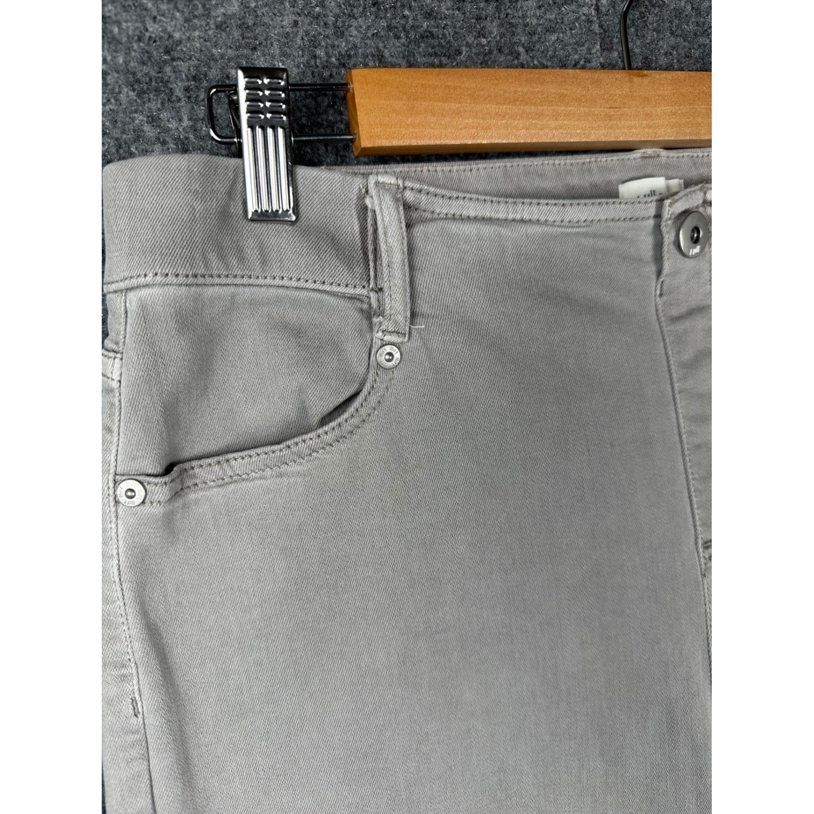 J.Jill Womens High Rise Cropped Pull On Jeans 14P Grey Stretch Denim Capri Pants