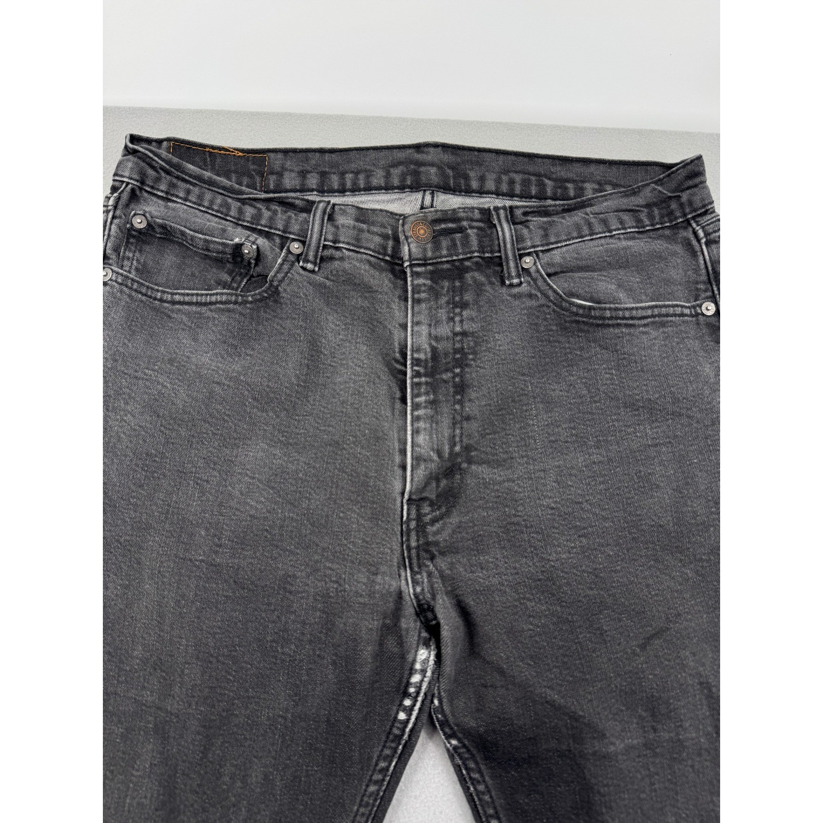 Levis 505 Regular Fit Jeans Mens 36×34 (36×32) Faded Black Straight Leg Denim