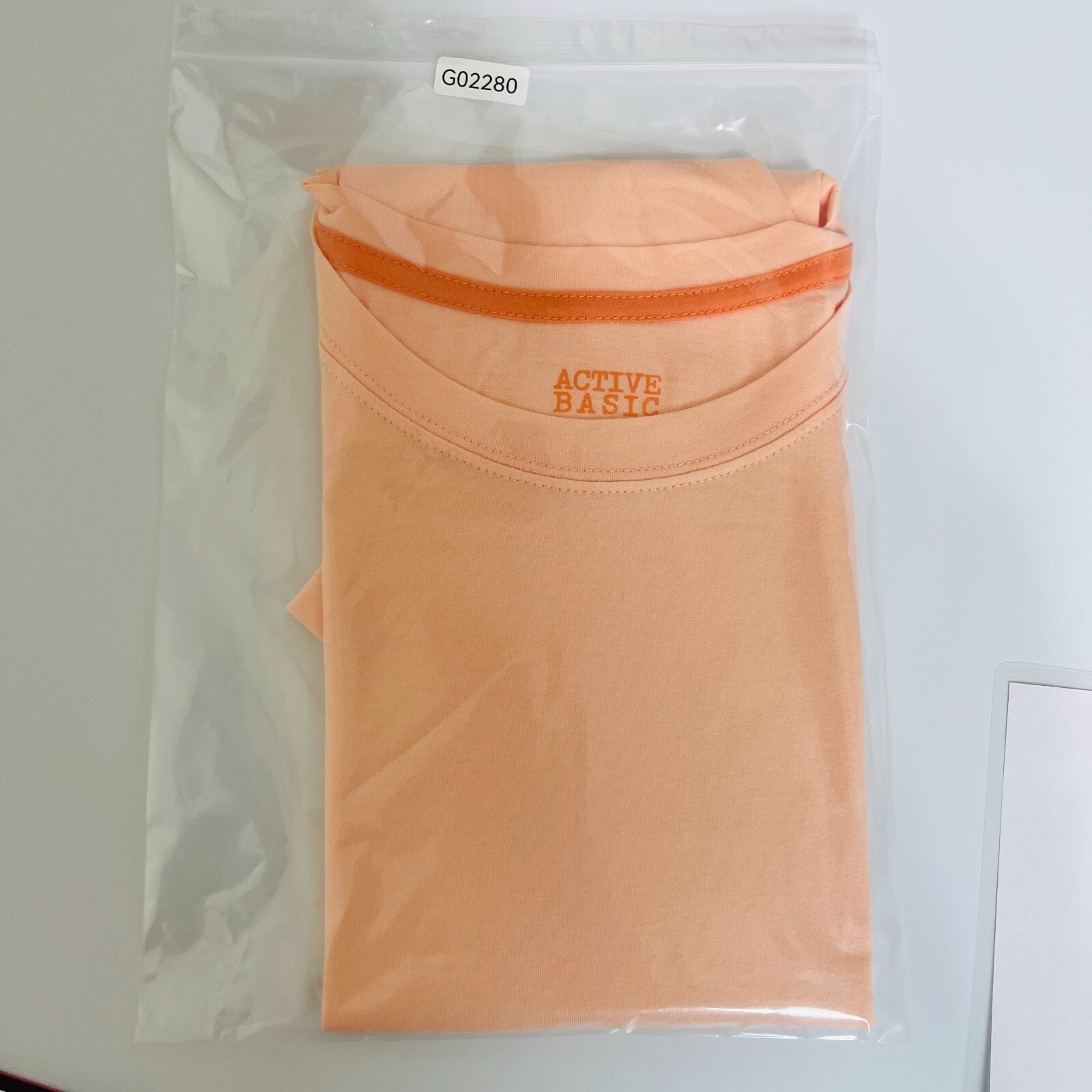 ACTIVE BASIC Round Neck Short Sleeve Basic Top Women Color Coral Medium