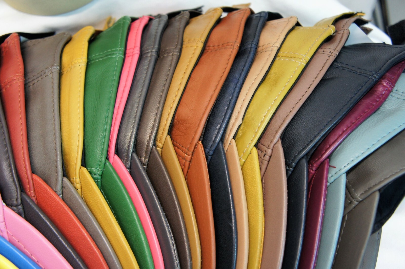 New 100% Genuine Real Lambskin Leather Baseball Cap Hat Sport Visor 31 COLORS