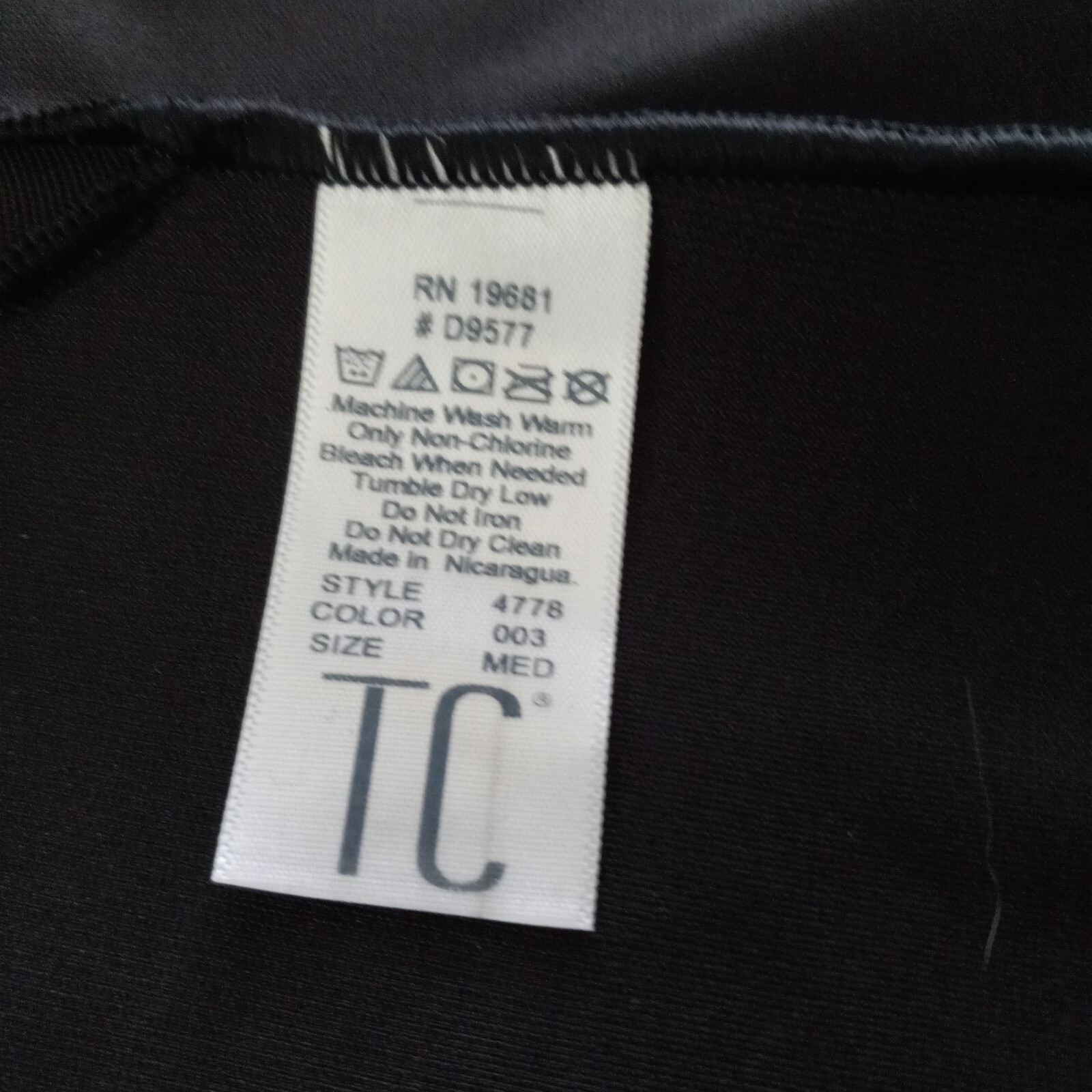 TC Fine Intimates Hi-Waist Thong Shapewear Medium Black Sheer NEW