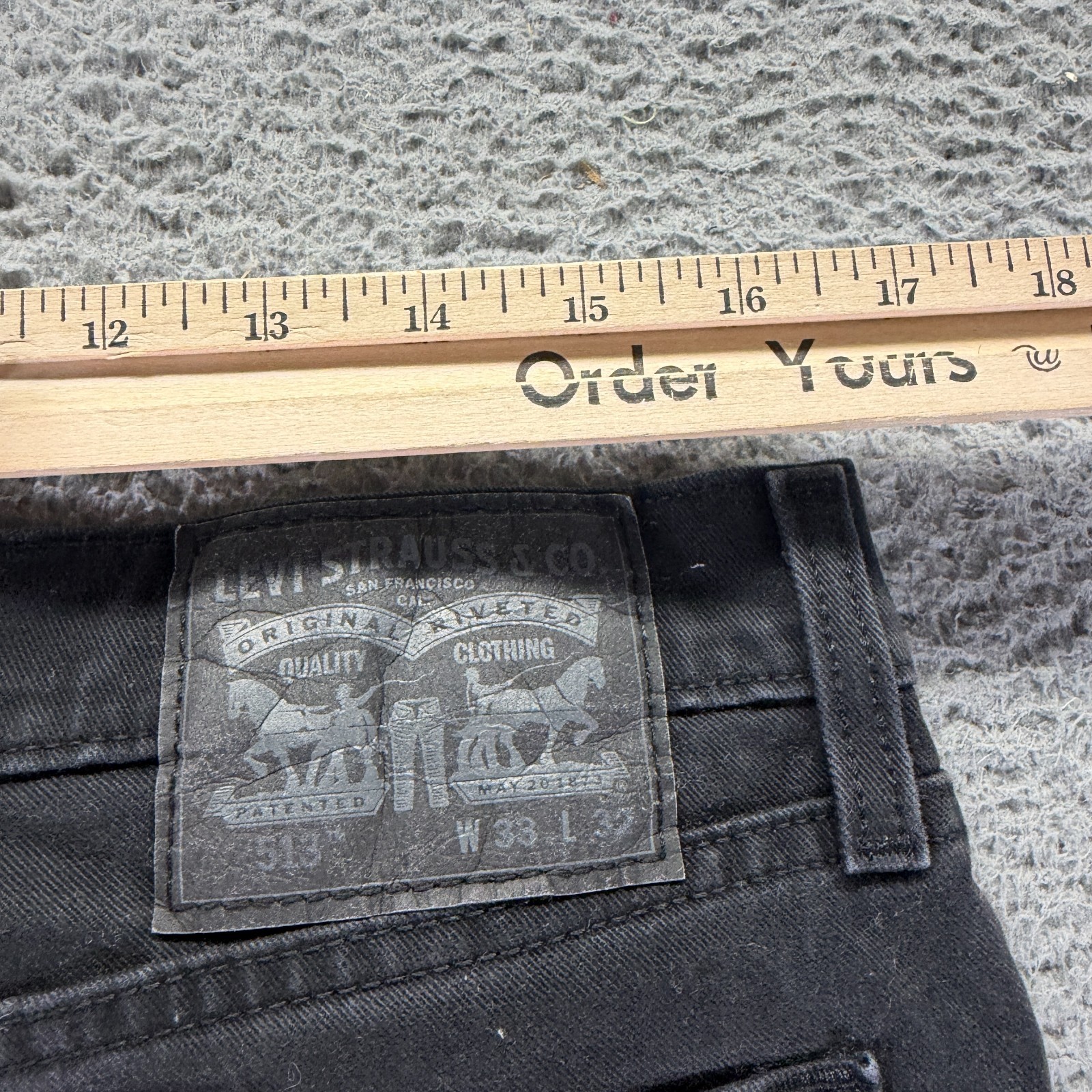 Levi’s 513 Jeans Mens 33×32 Black Cotton Denim Straight Travel Workwear Stretch