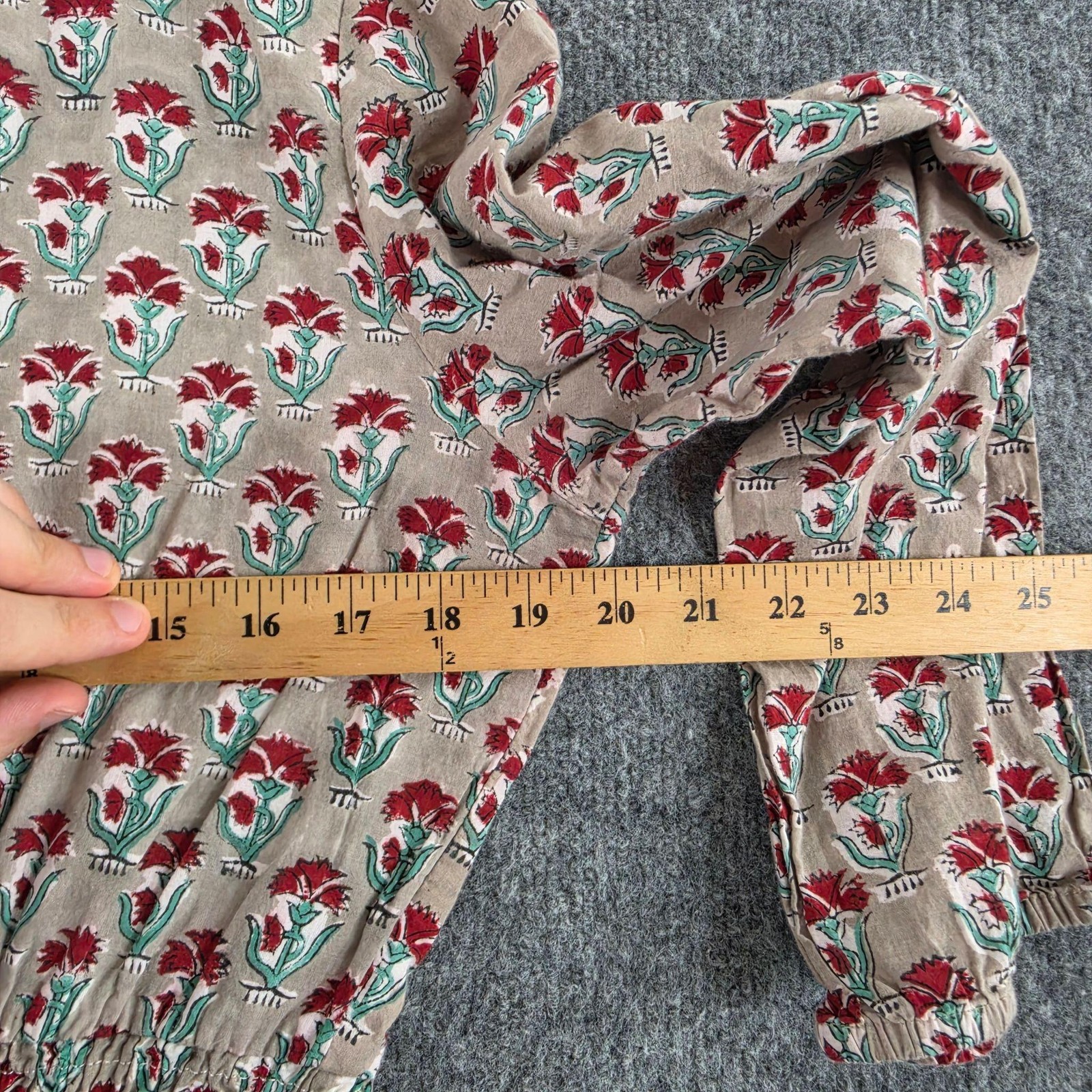 Madison Mathews Dress Large Floral Smocked Mini Ruffle Boho Prairie Cottagecore