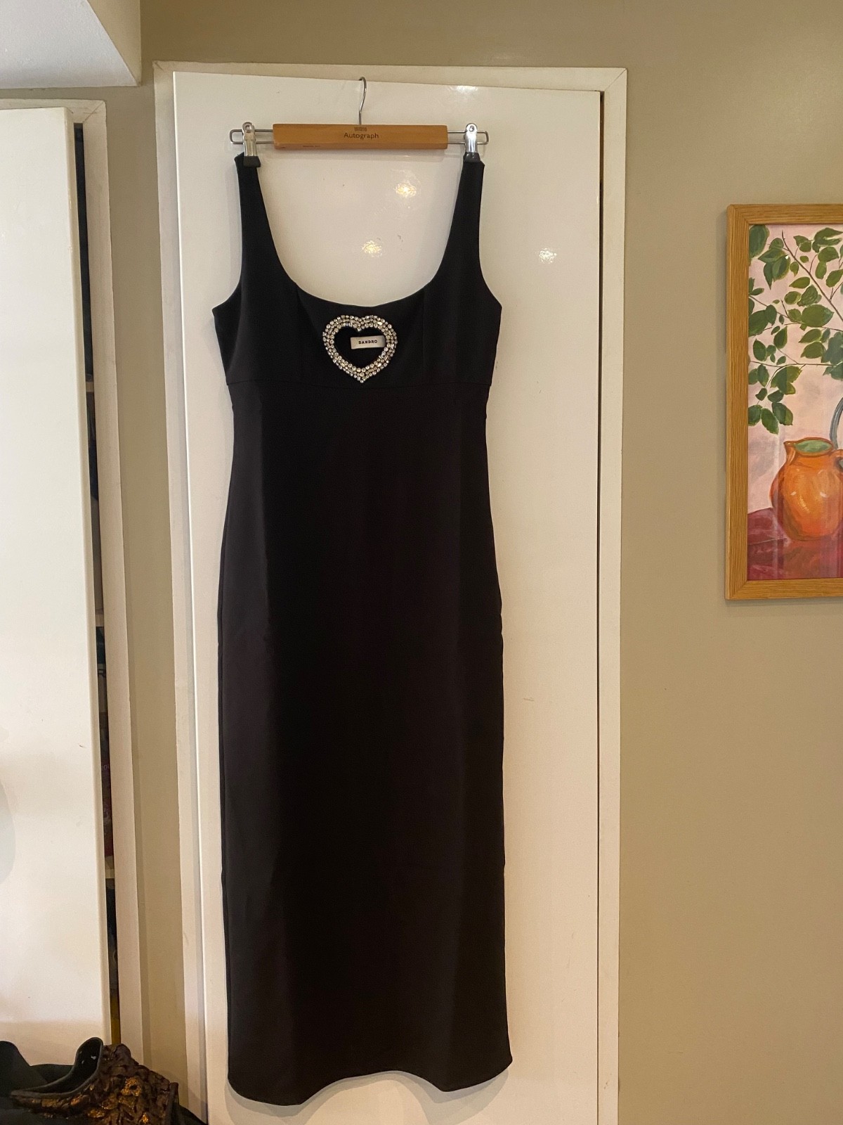 Sandro black evening dress rhinestone size 38 NEW £329