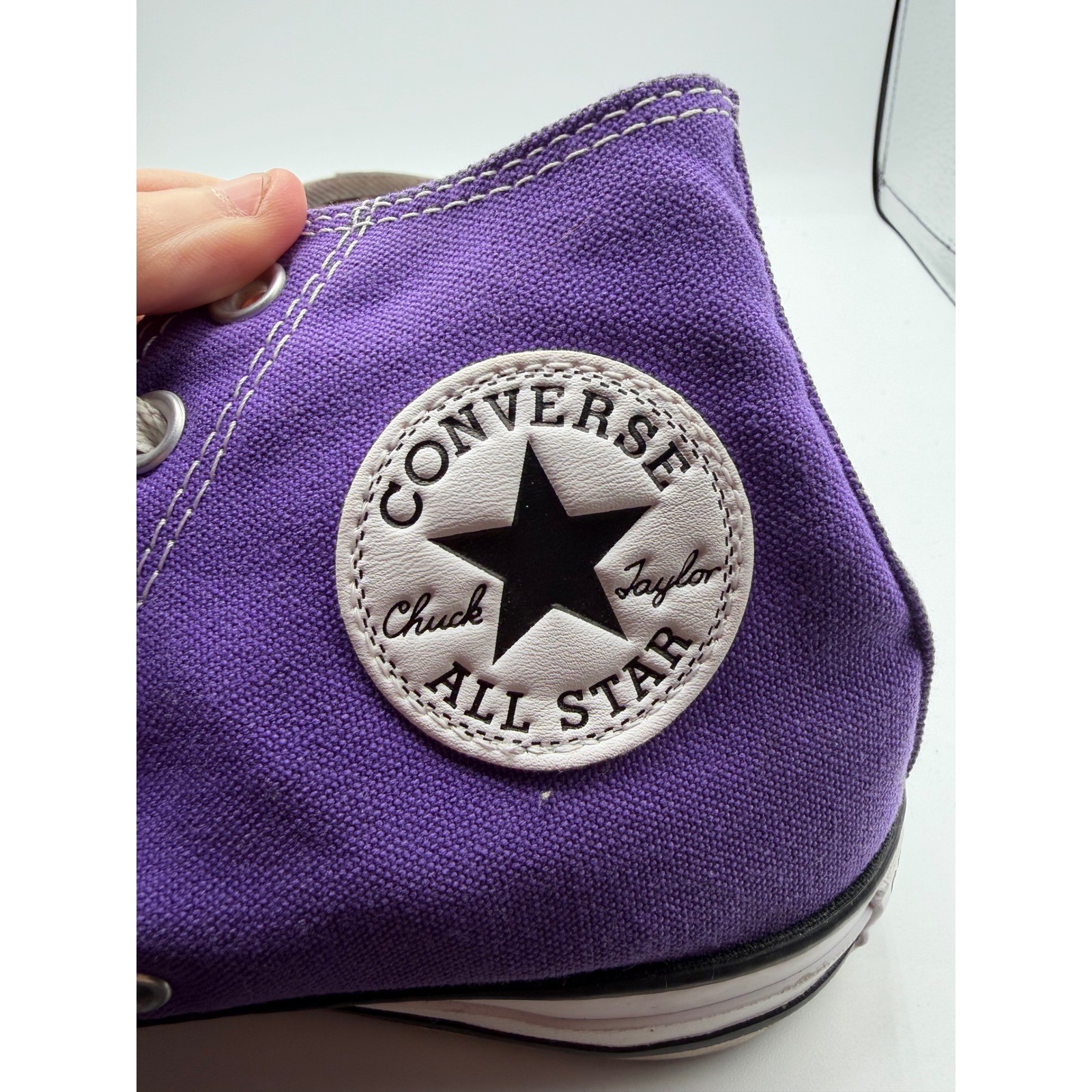 Converse Chuck Taylor All Star High Top Purple Canvas Sneakers 137833F w7.5