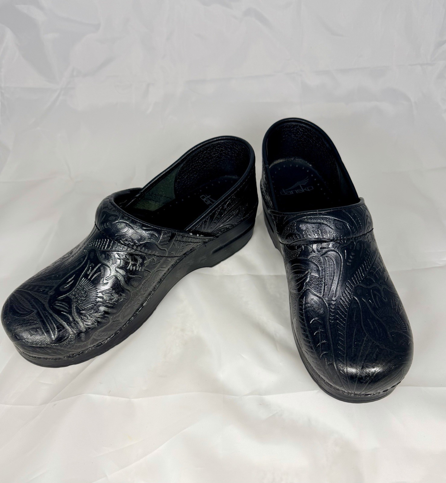 Dansko Professional Clogs Black Tooled Womens Euro Size 38