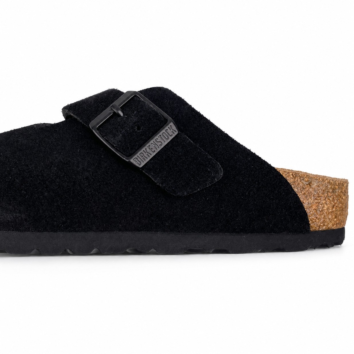 Birkenstock Boston Soft Footbed Suede Leather Black Clog New