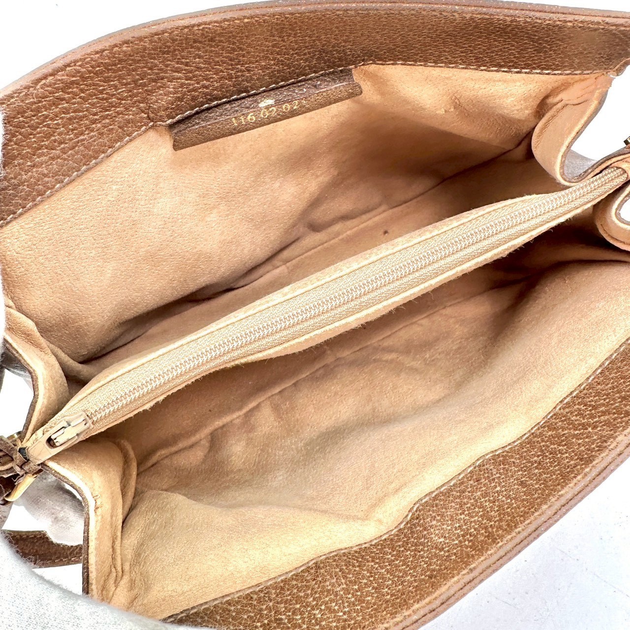 Vintage GUCCI Shoulder Bag Sherry Line PVC Leather GG Beige Authentic