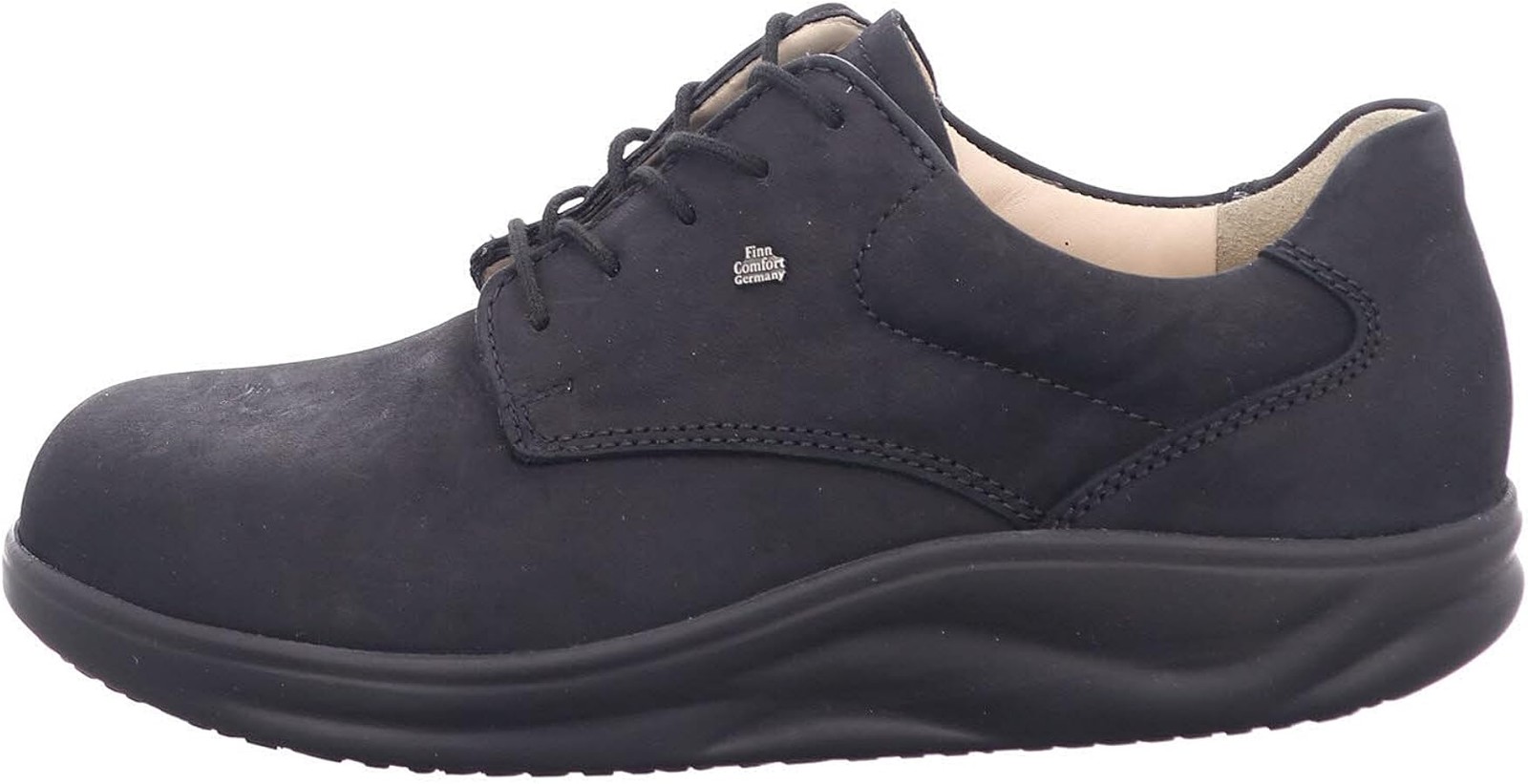 FINN COMFORT FINNAMIC PRETORIA SOFT LEATHER SHOES REMOVABLE INSOLE BLACK ROCKER