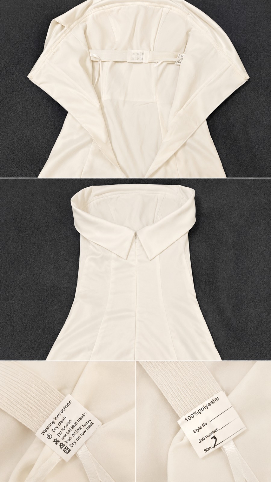 Elegant Satin Strapless A-line Wedding Dress Minimalist Bridal Gown