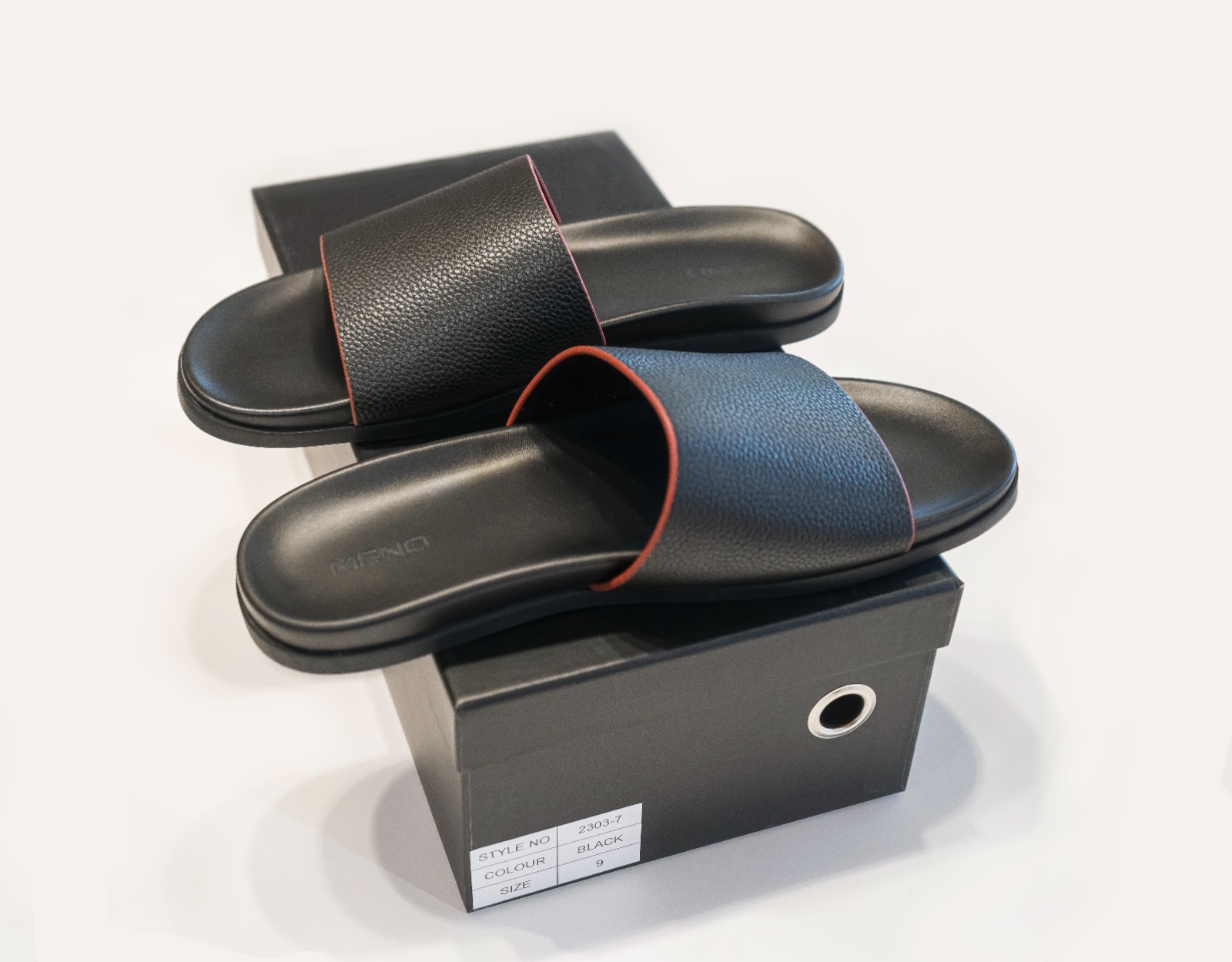 Unisex Genuine Leather Slide Sandal Non Slip Rubber Sole, Microfiber Lining
