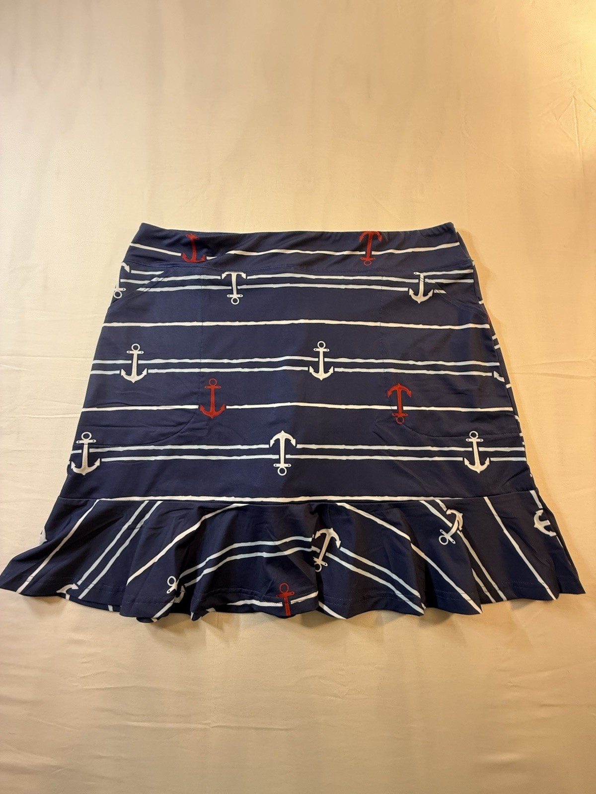Women’s Ana Clare Active Summer Navy Skort Size XL Nautical Print