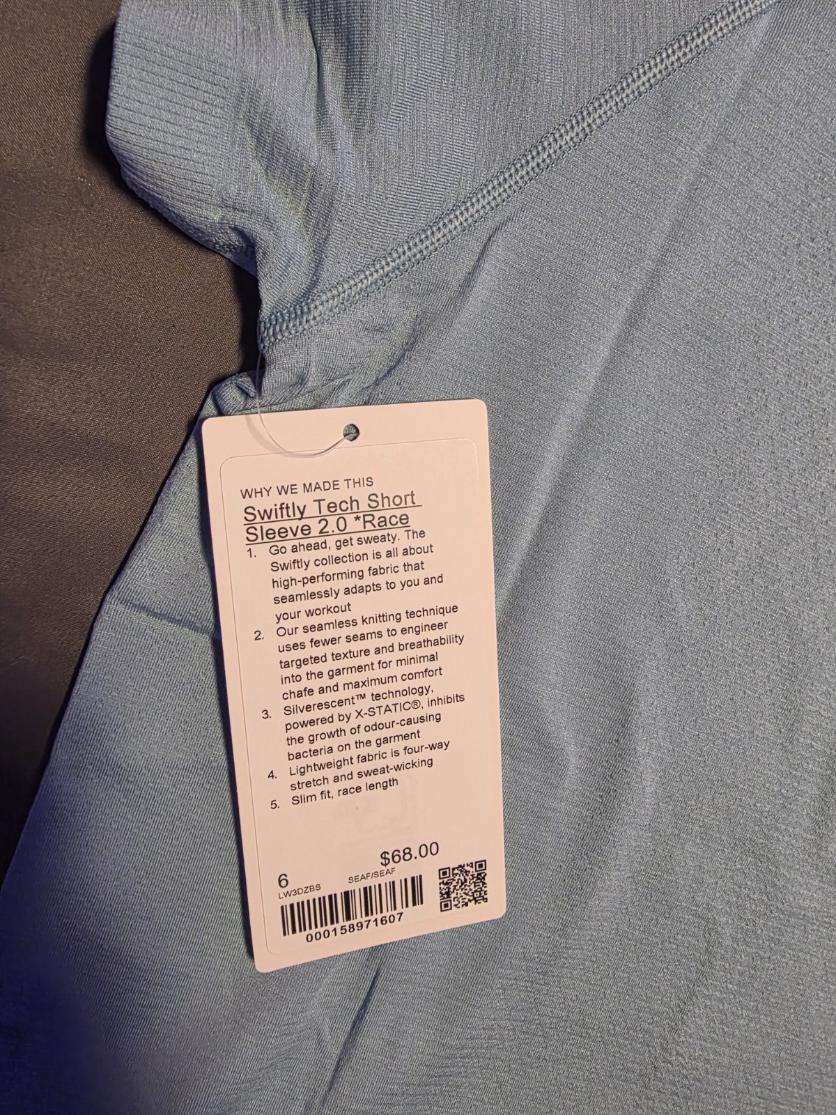 *Read* Lululemon Swiftly Tech Short Sleeve 2.0 *Race Size 6 Seafoam New