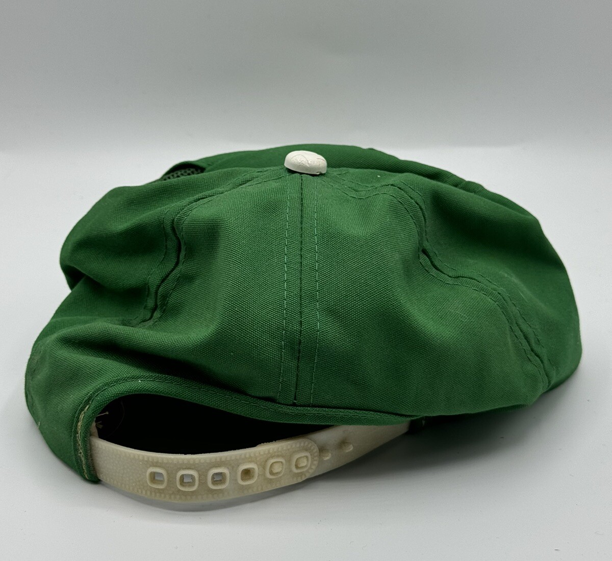 Vintage Green Fishing Patch Adjustable Sun Visor Cap Hat Sof Glo Sz 6.75 – 7.25