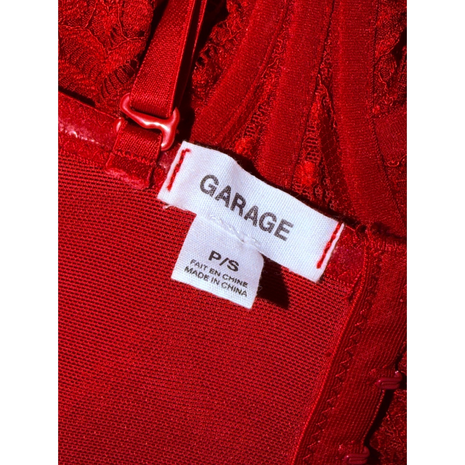 Garage Red Lace Corset Top Bustier Mesh Underwire Adjustable Straps Small