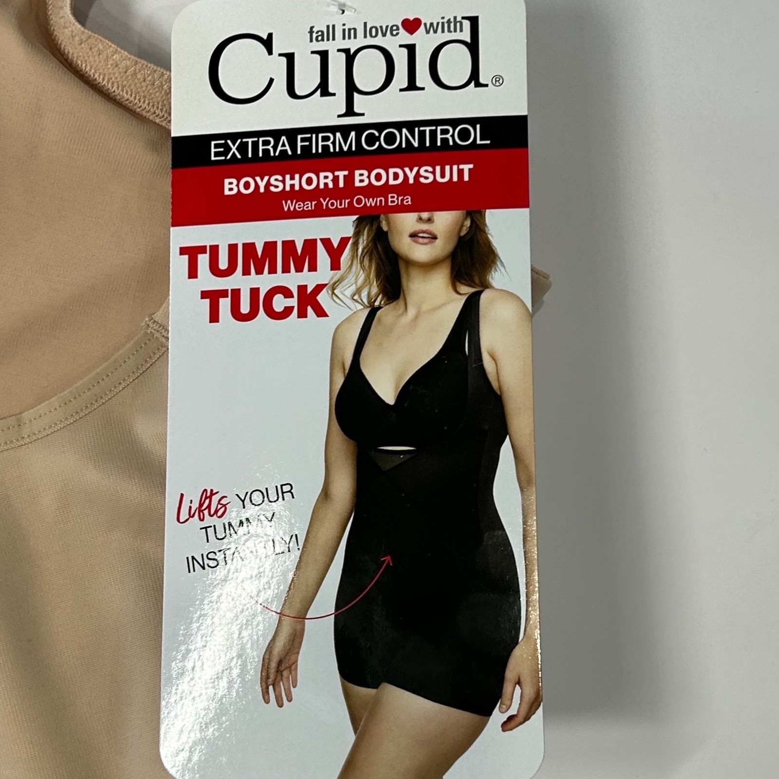 Cupid Extra Firm Control Boyshort Bodysuit Beige Tummy Tuck 5781 Womens 3XL New