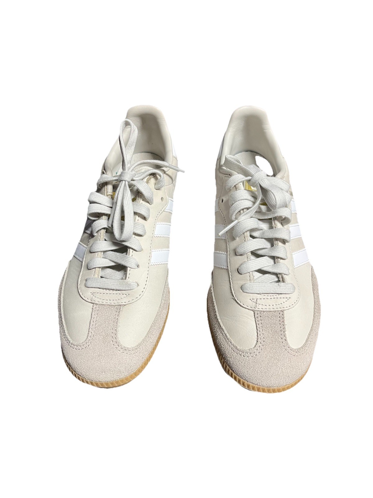 adidas Samba Low Top Lace-Up White/Beige Gum Rubber Sole Sneakers B76064