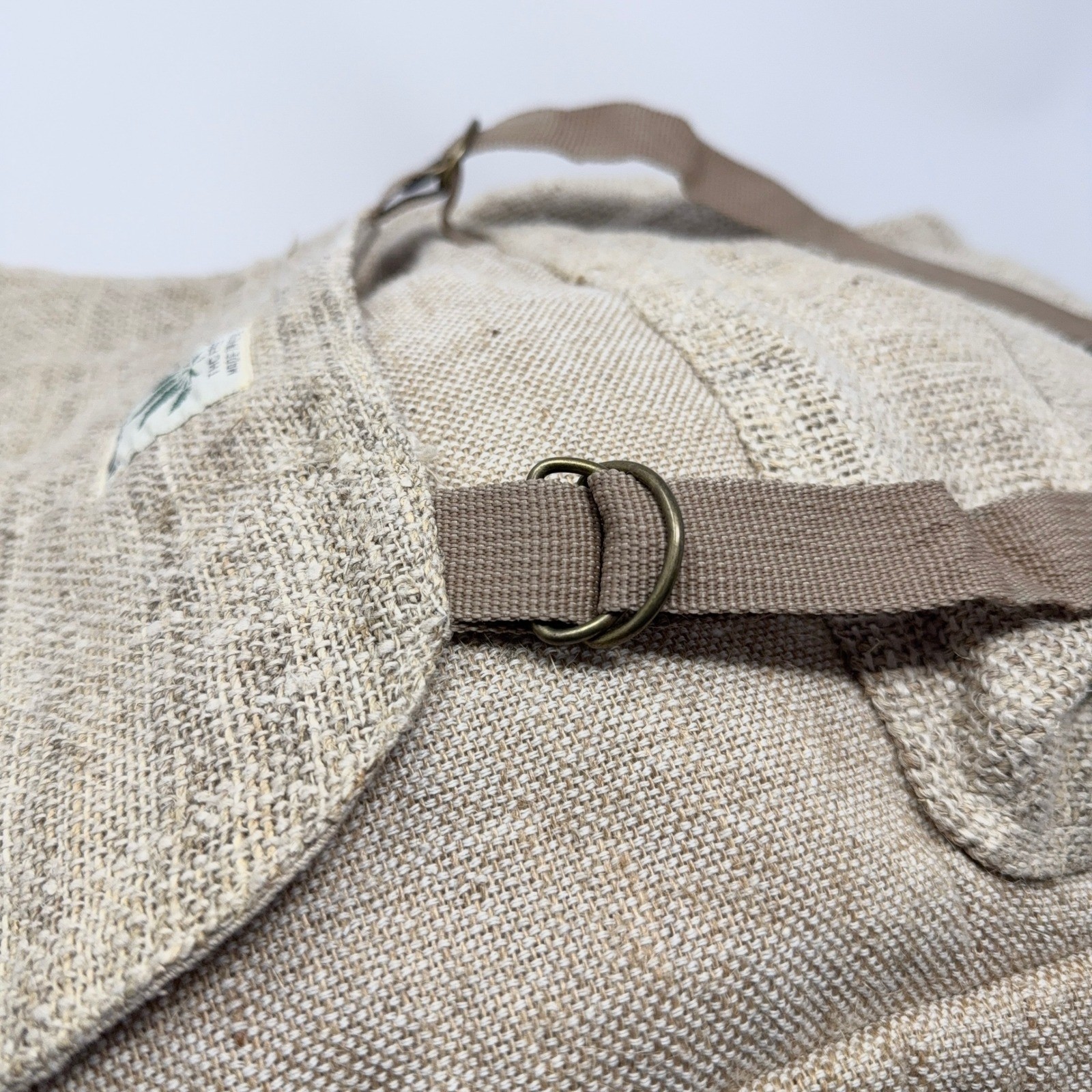 Pure Hemp Backpack Made in Nepal Beige Rucksack THC Free Day Pack Lightweight