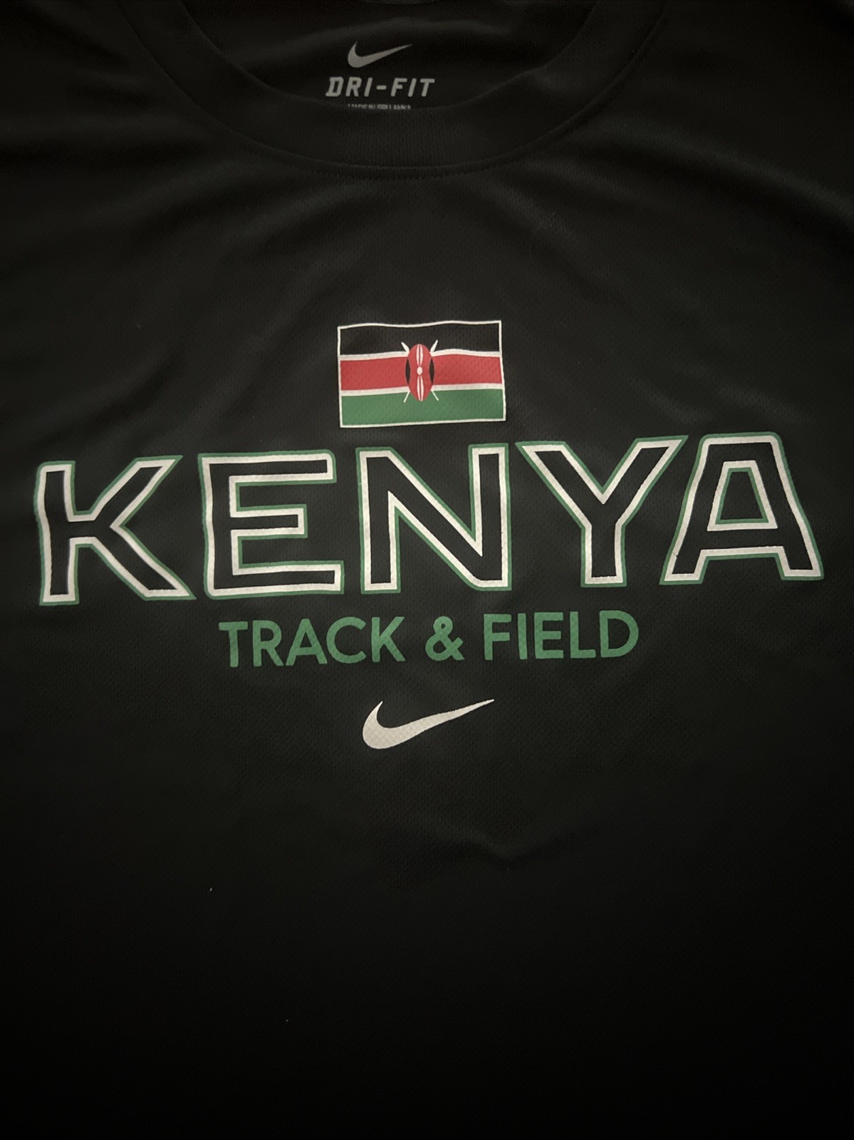 Nike Elite Team Issued Kenya Track & Field Black Shirt 480907-010 Men’s Size S