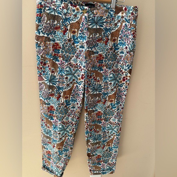 Talbots Pants Tropical Safari Relaxed Chino Ankle Length Size 2