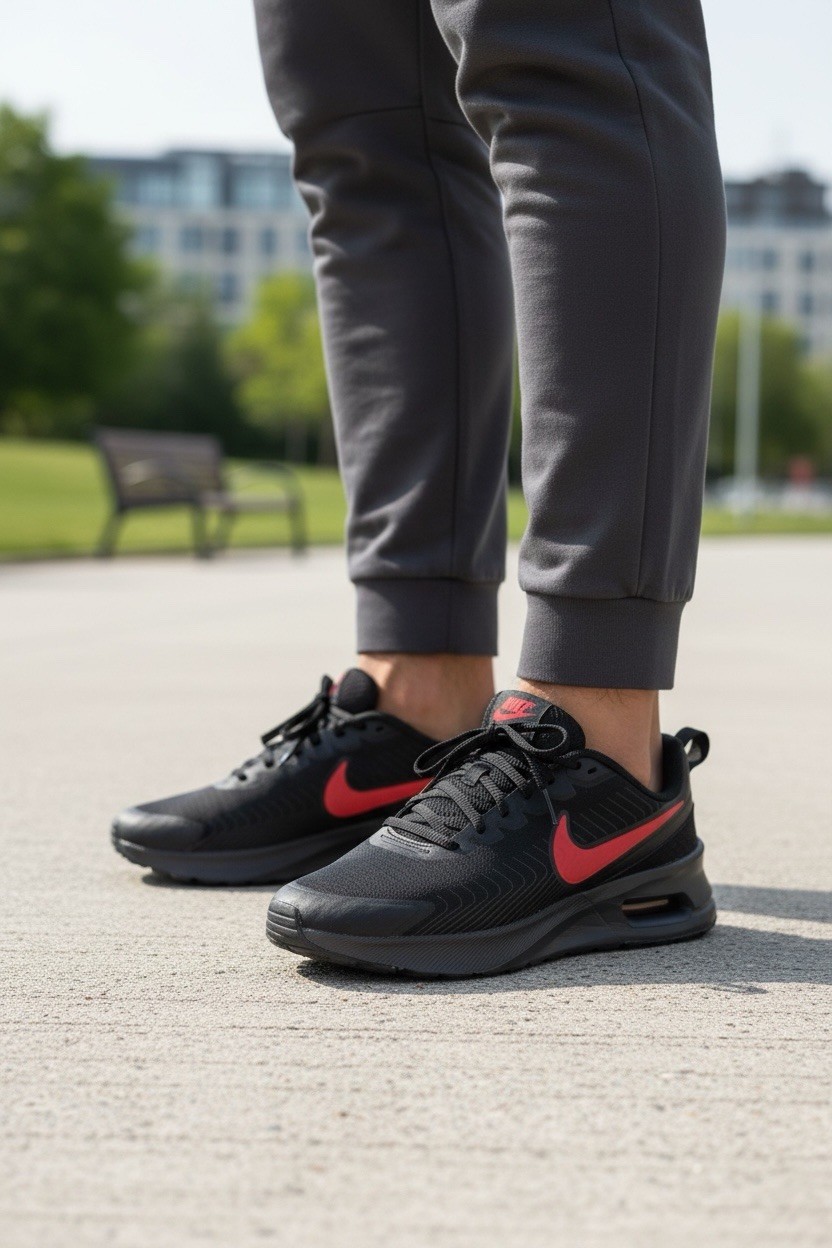 Nike Air Max Nuaxis Sneakers Shoes Black/Red/ FD4329-010 Size 8.5 Men 10 Women