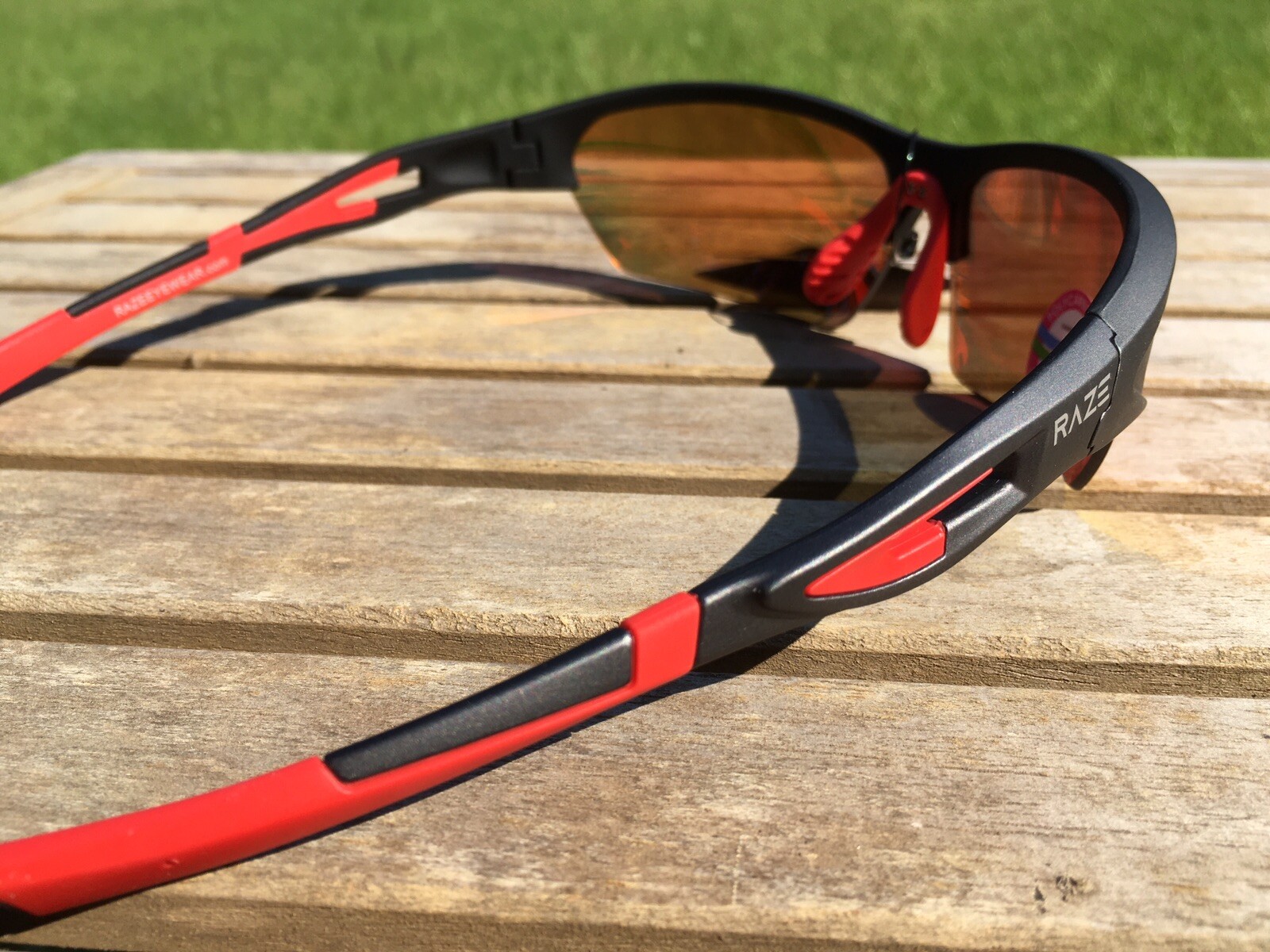 RAZE Eyewear Sunglasses Pursuit HD Gray Red Mirrored Brown Lens 35213