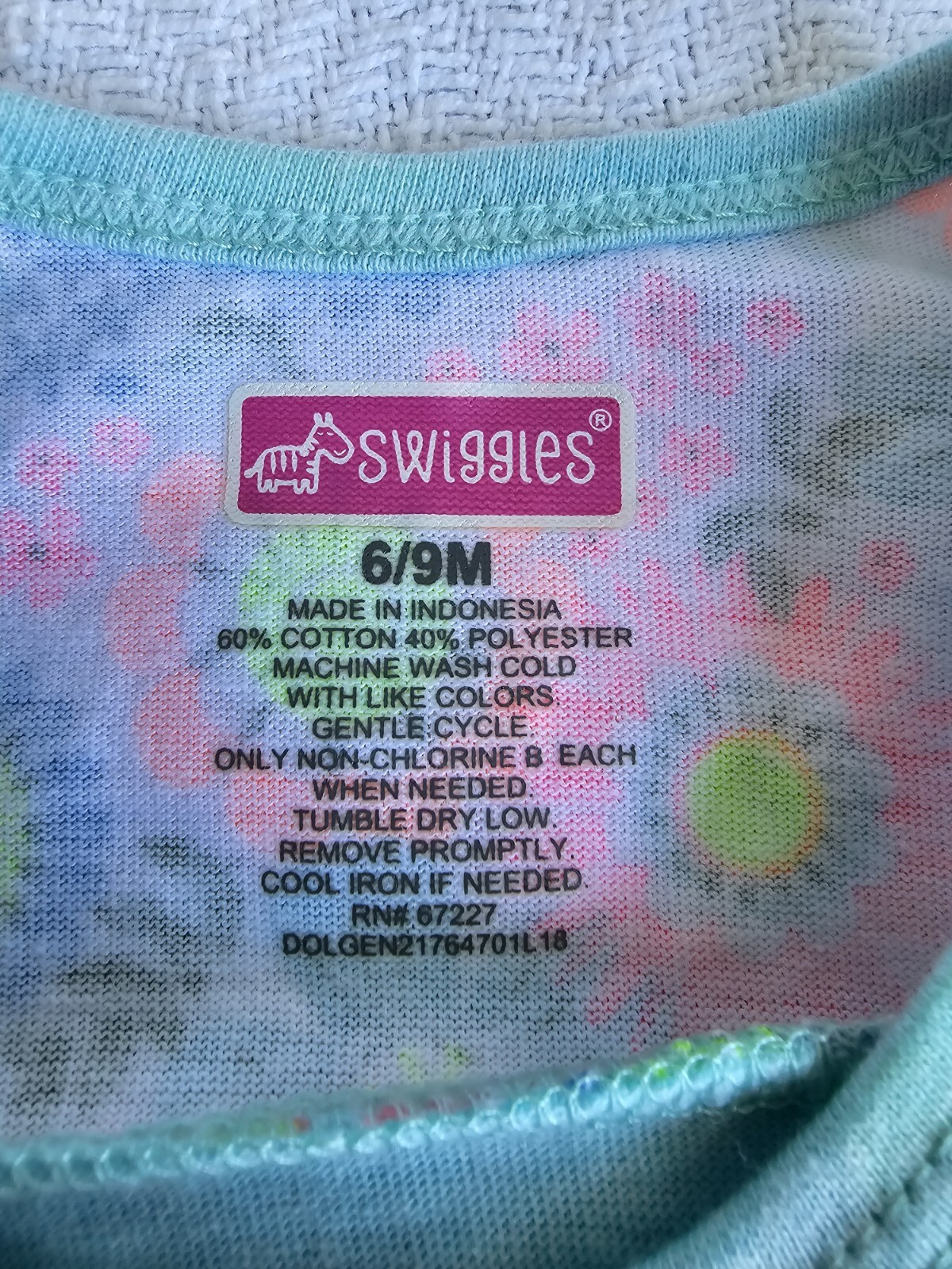 swiggles neon teal floral baby girl sz 6-9 months Romper/Dress outfit/new
