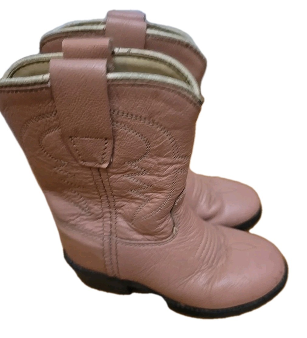 A JAMA PRODUCT Little Toddler Size 5.5 Pink Leather Cowboy Boots Style 3119-055