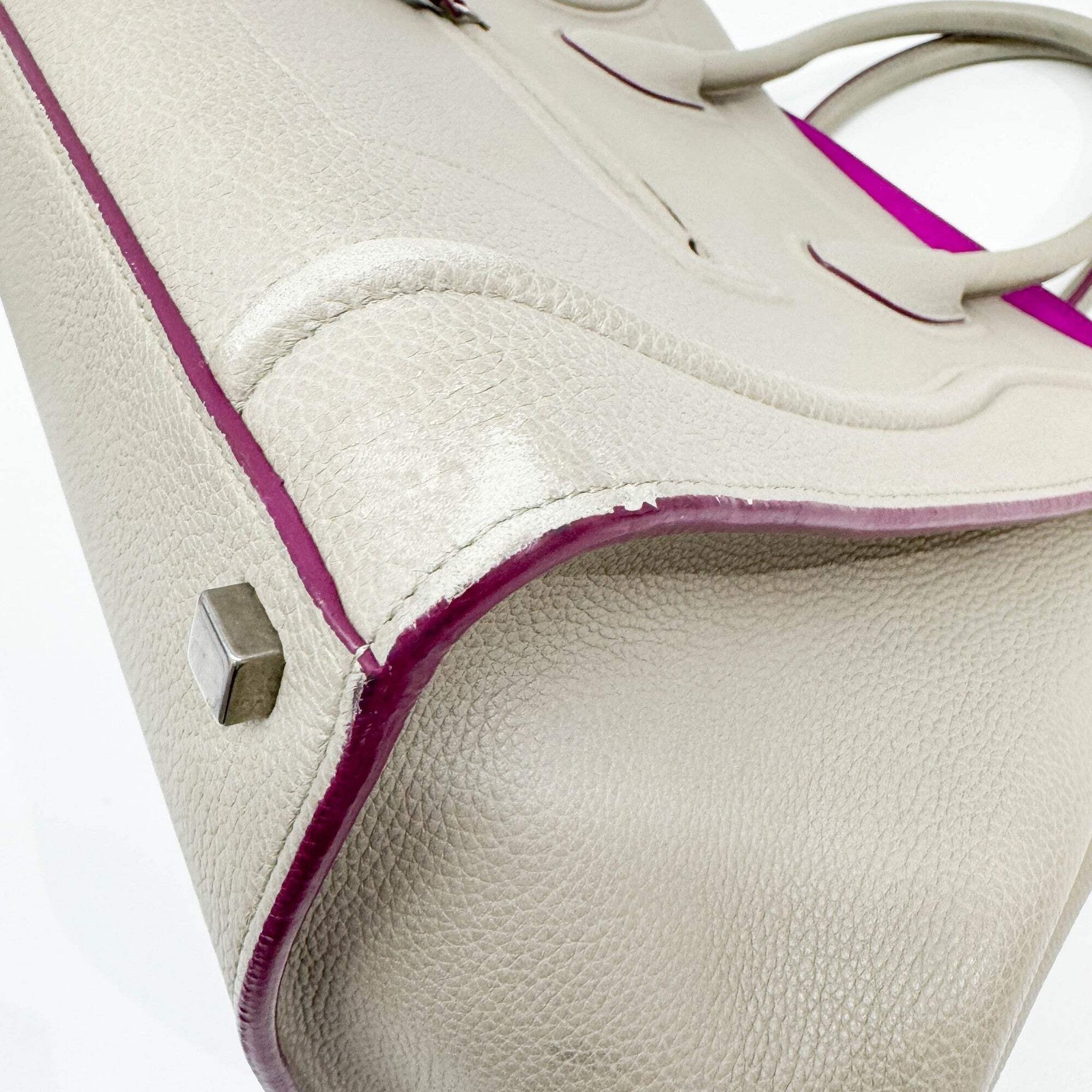 CELINE Luggage Phantom Beige Leather Tote Handle Bag