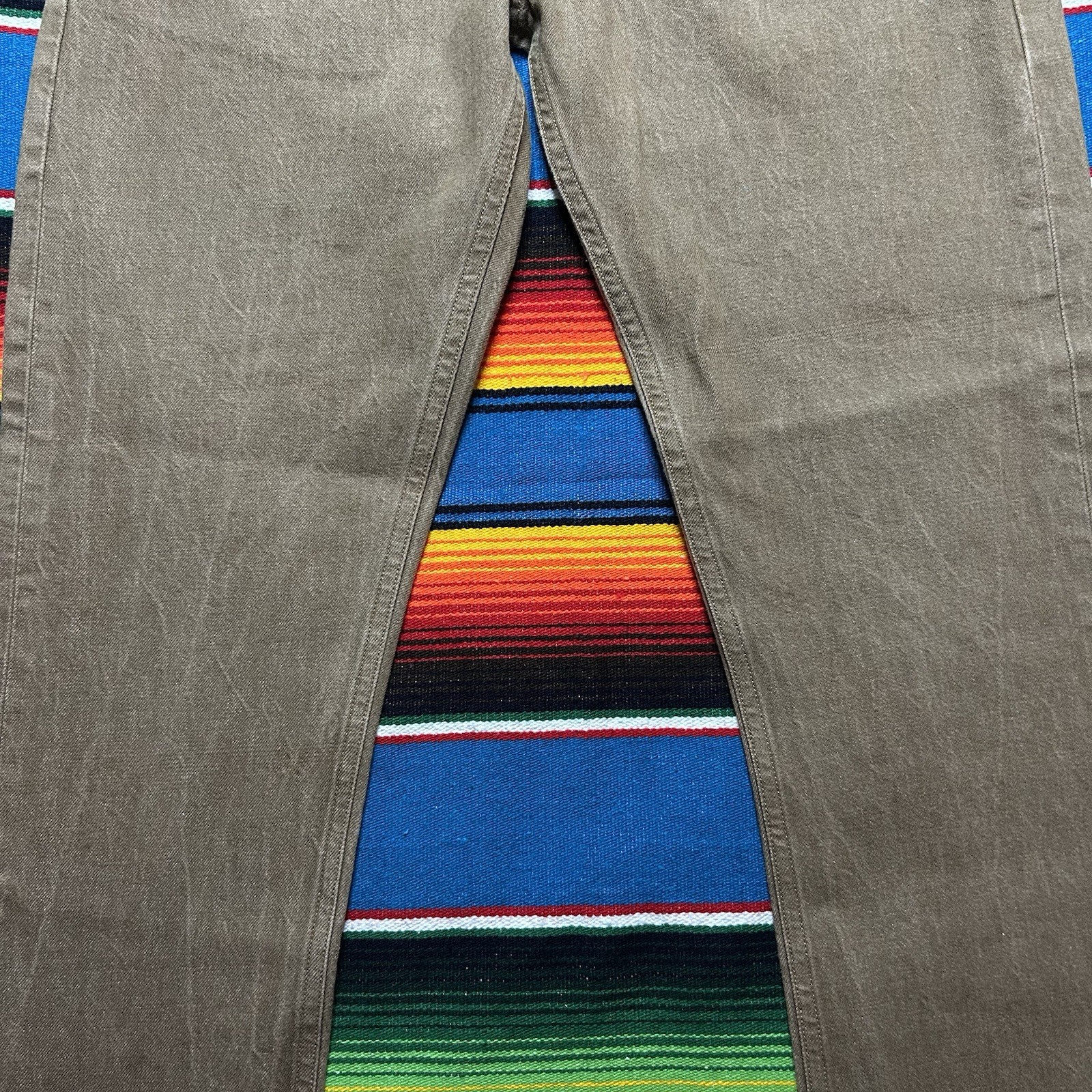 Gustin Jeans Selvedge Brown Size 34 California Slim Raw Button Fly