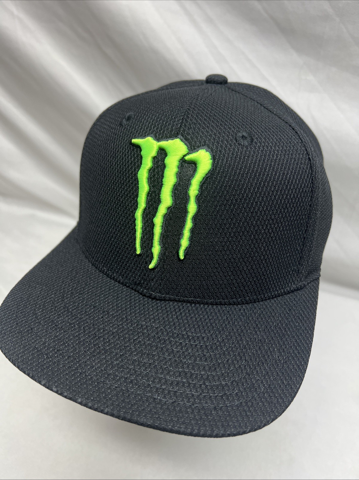 Monster Energy Diamond SnapBack Hat Black/Green Stitch