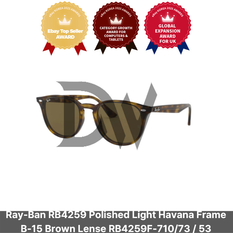 Ray-Ban RB4259 Polished Light Havana Frame B-15 Brown Lense RB4259F-710/73 / 53