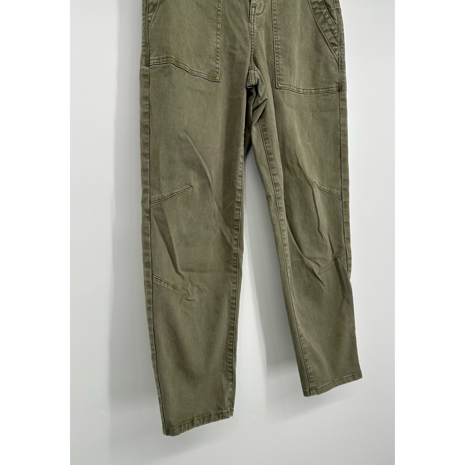 PISTOLA Pamela High Rise Straight Trouser in Dark Olive