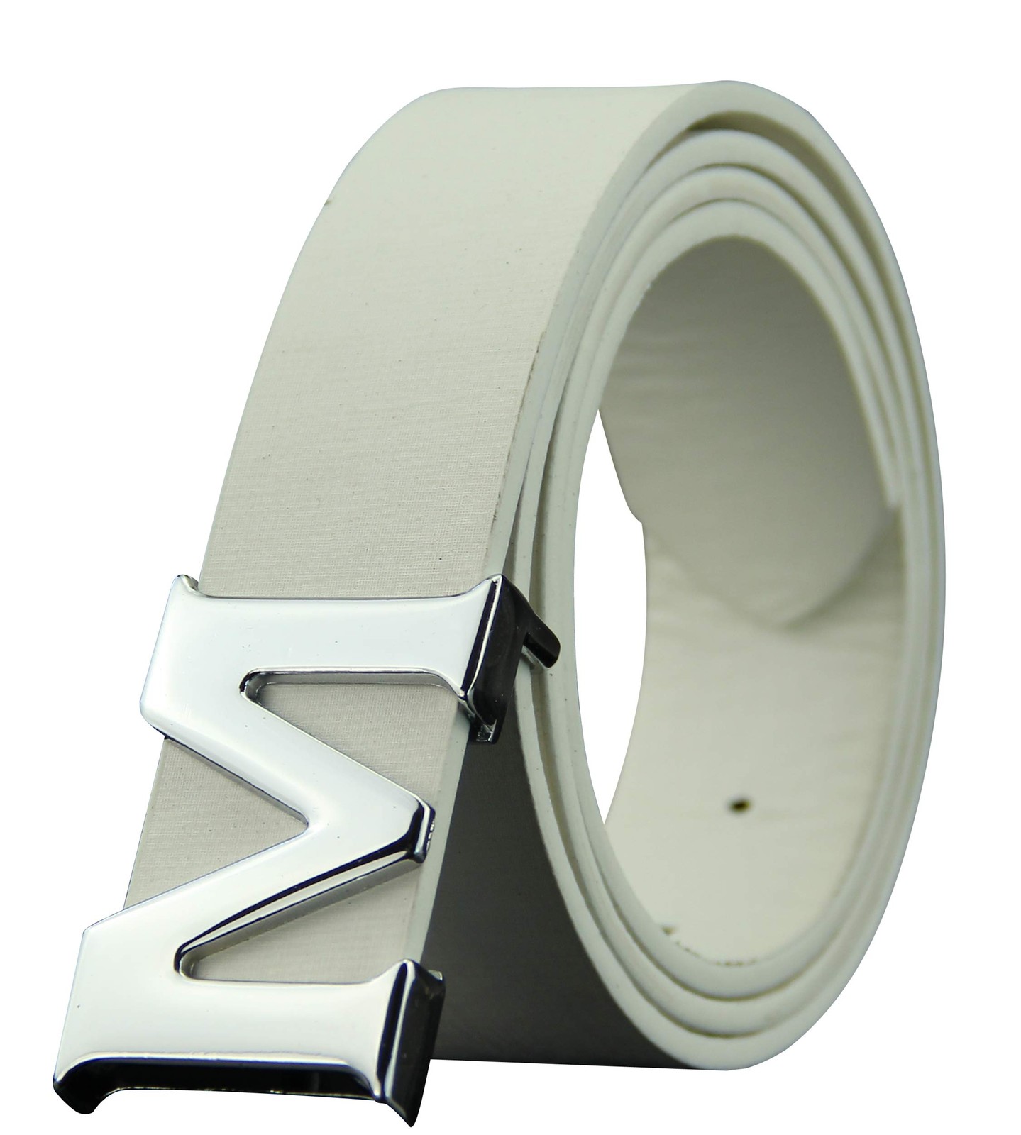 ALAKA Leather Mens Length 110cm * Width 3.3cm (43.3” * 1.3”), Antique White