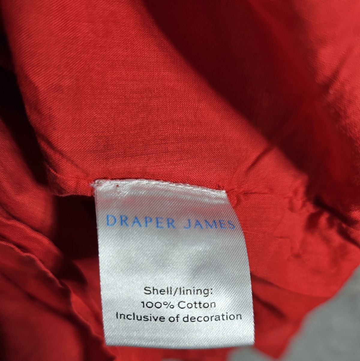 Draper James Square Neck Top Womens Size M Red Crochet Ruffle Lightweight Lined