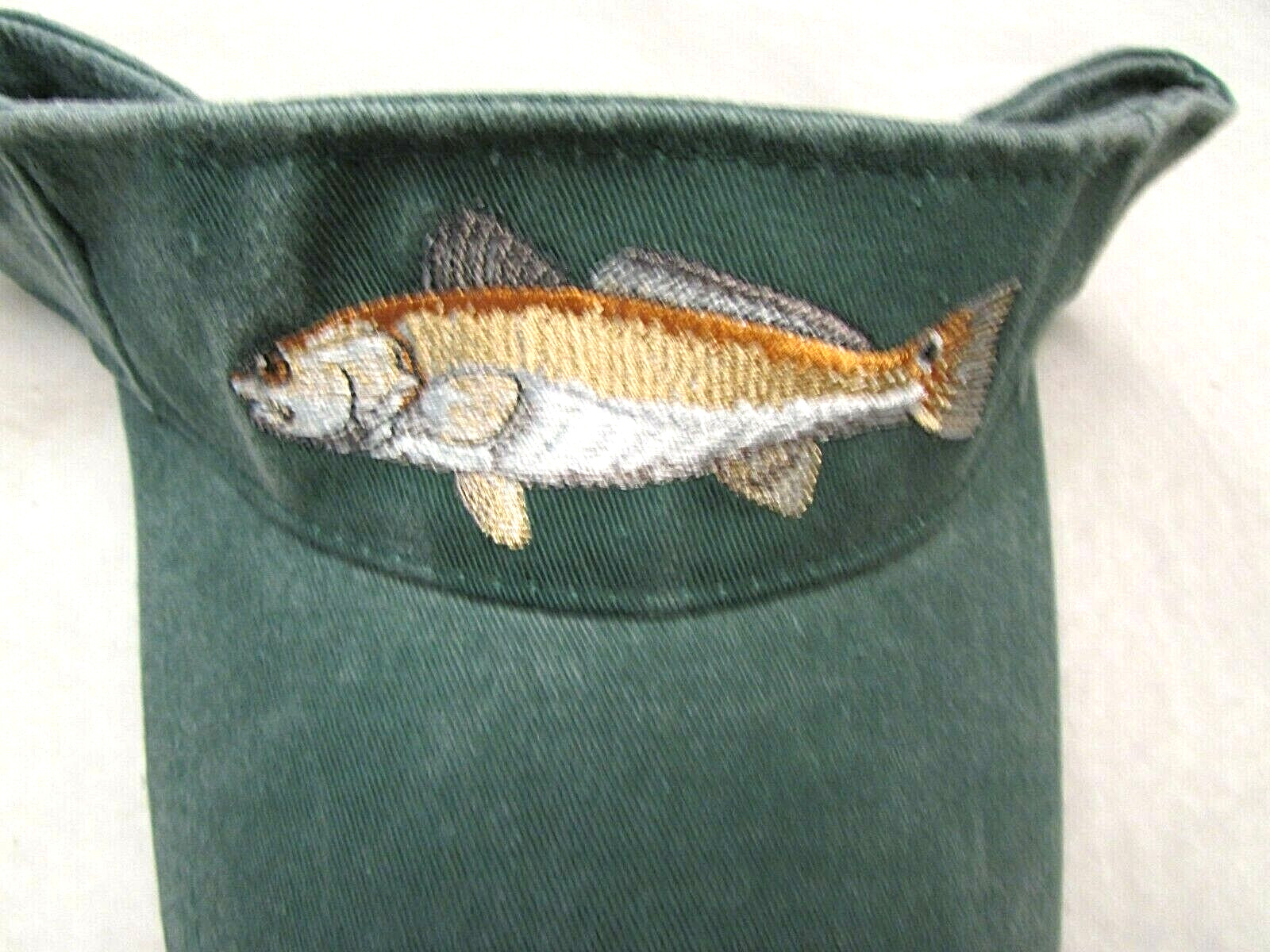 REDFISH Sport Visor Cap Embroidered Fish REDFISH Fishing Hat GREEN New A4