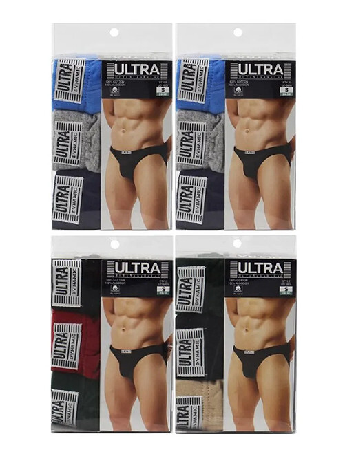 Men’s 12 Pack 100% Cotton Stretch Knitted Underwear Breathable Bikini Briefs