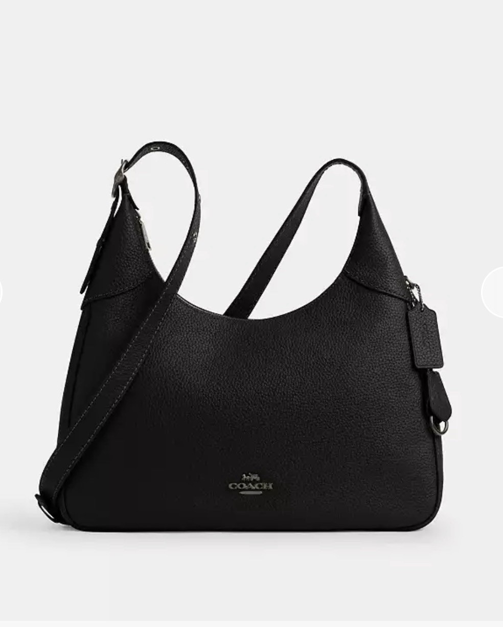 Coach Ella Hobo Bag Black Pebbled Leather NWT Model CCE47