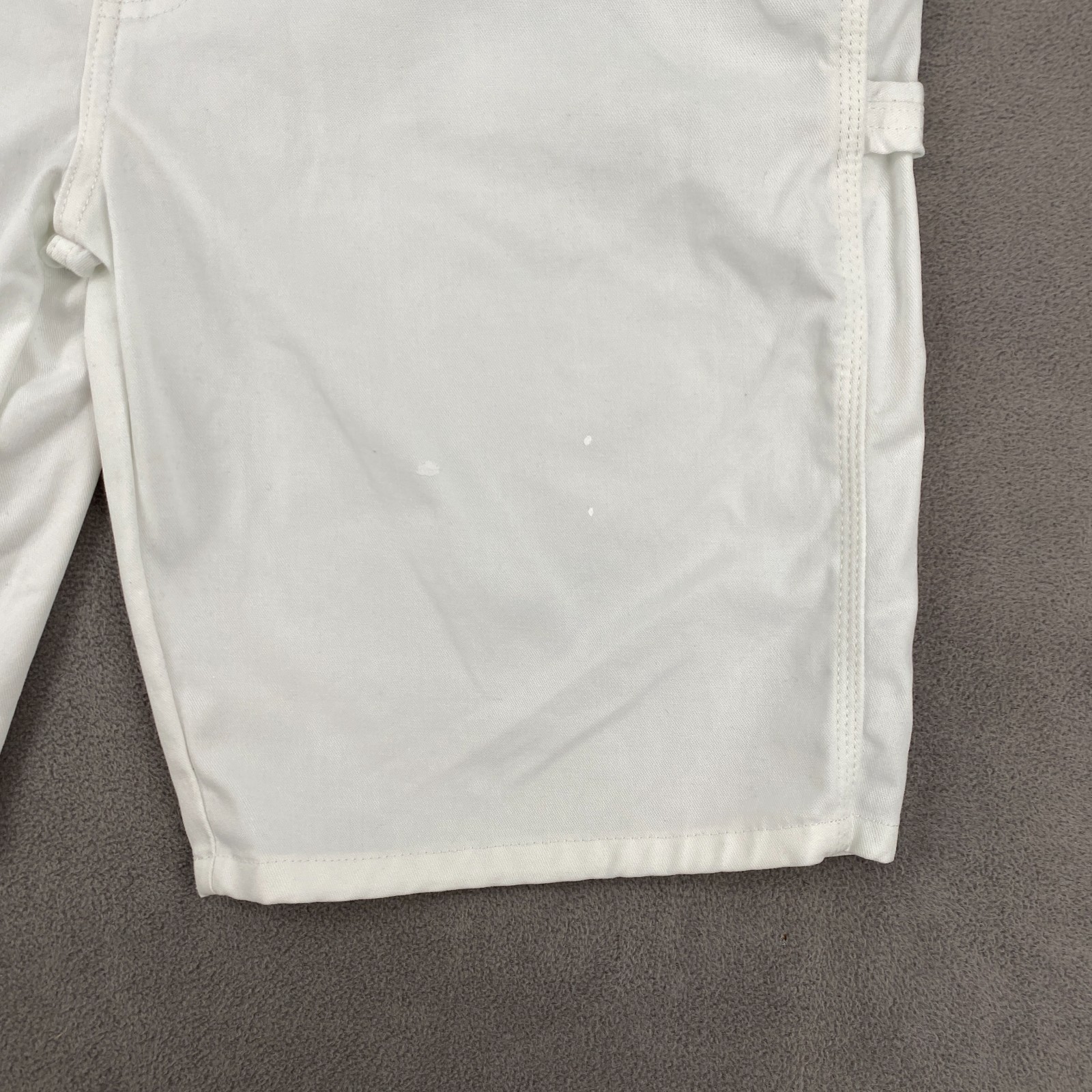 Genuine Dickies Flex Carpenter Shorts Mens 36 White Mid Rise Relaxed Hammer Loop