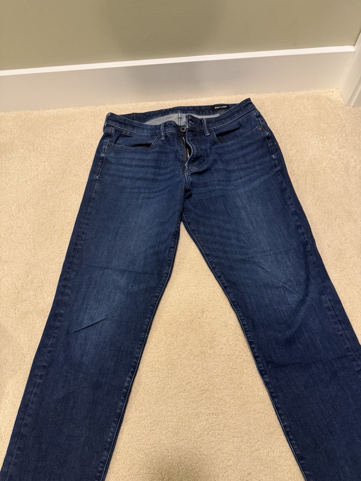 Bonobos Jeans Mens 33×32 Blue Straight Leg Faded Med Wash Denim Stretch Casual