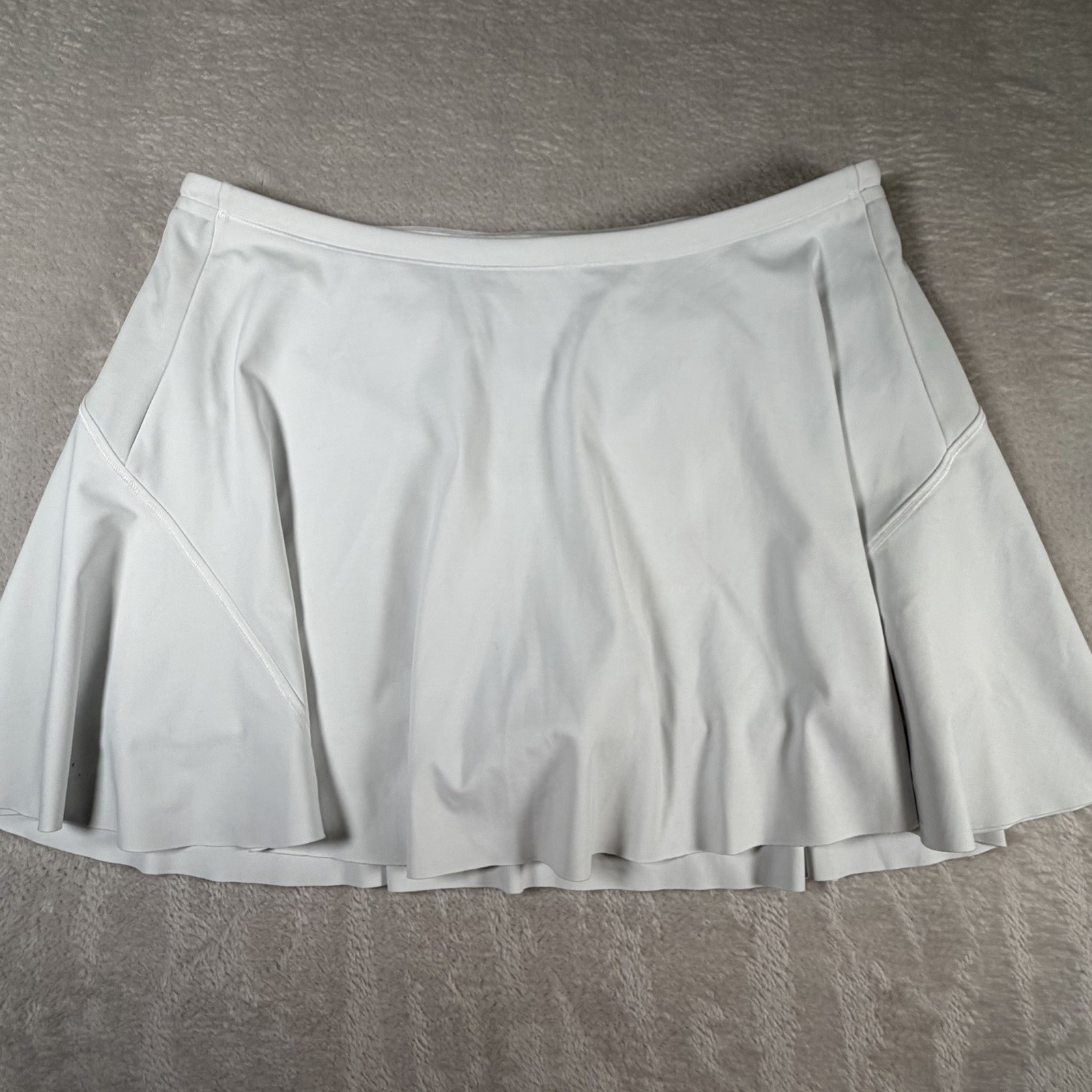 Athleta Match Point Skort White Tennis Golf Athletic Skirt Built In Shorts L