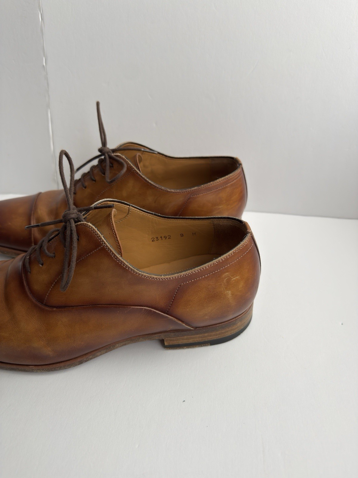 Magnanni Segovia Curri Brown Cap Toe Lace Up Oxford Shoes Sz 8M US 23192 Burnish