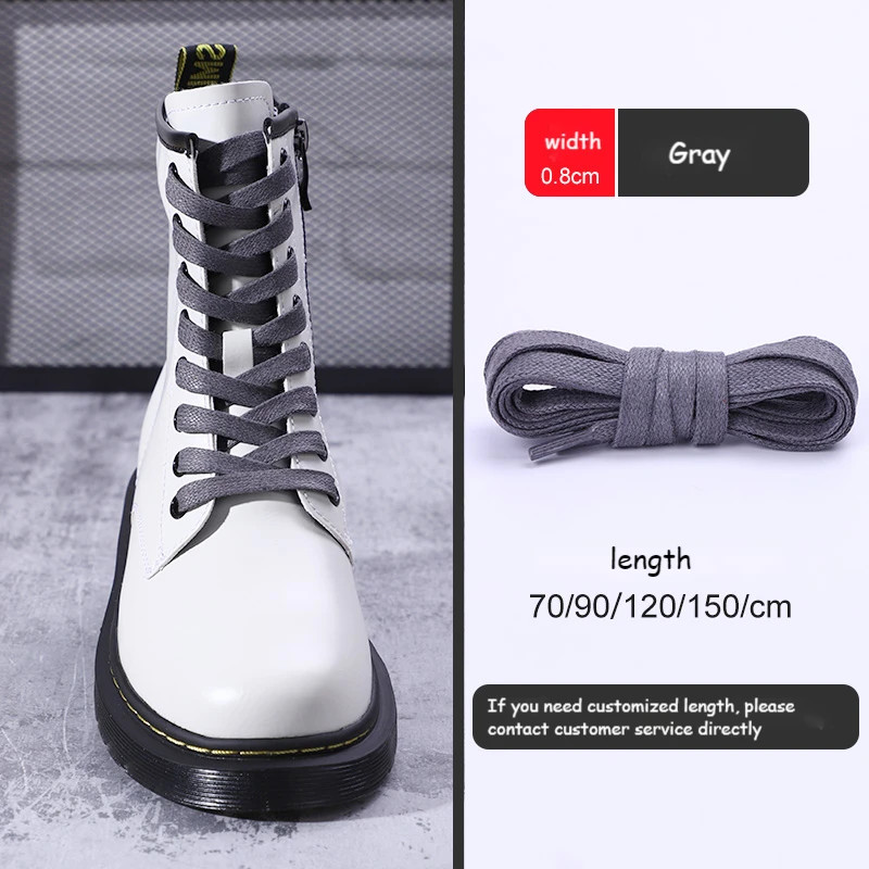 1 Pair Waxed Cotton Shoelaces 0.8CM Width Flat Waterproof Shoe Laces Unisex Boot