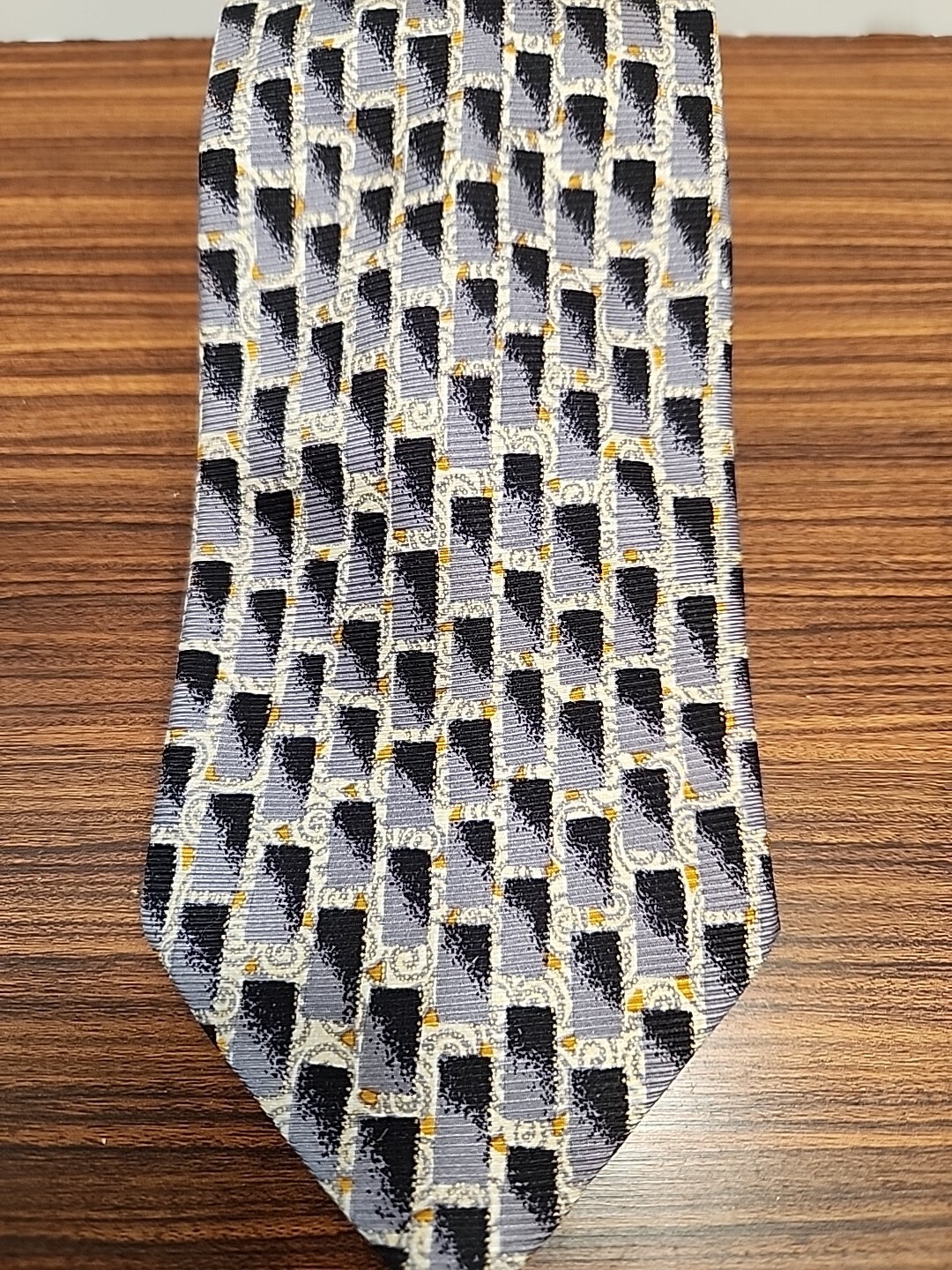 DI CORI Mens Gray Blue PZZA DI SPAGNA 54/A 100% Silk tie Made in Italy 58 in