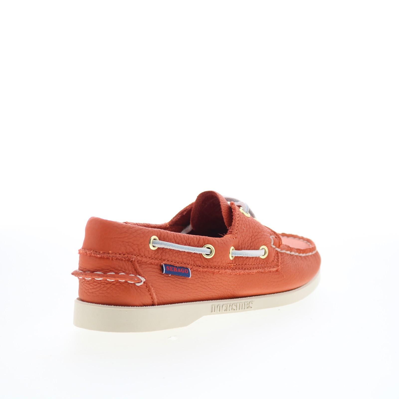 Sebago Portland Fisher Womens Orange Leather Loafers & Slip Ons Boat Shoes