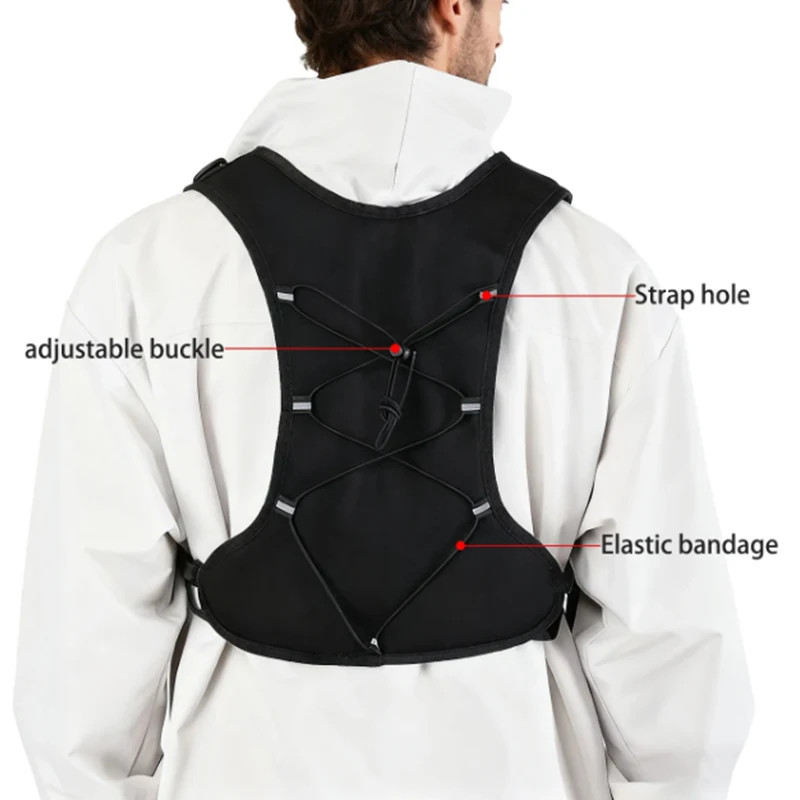 Reflective Design Chest Pack Outdoor Sports Tactical Vest Backpack Hip-hop Stree