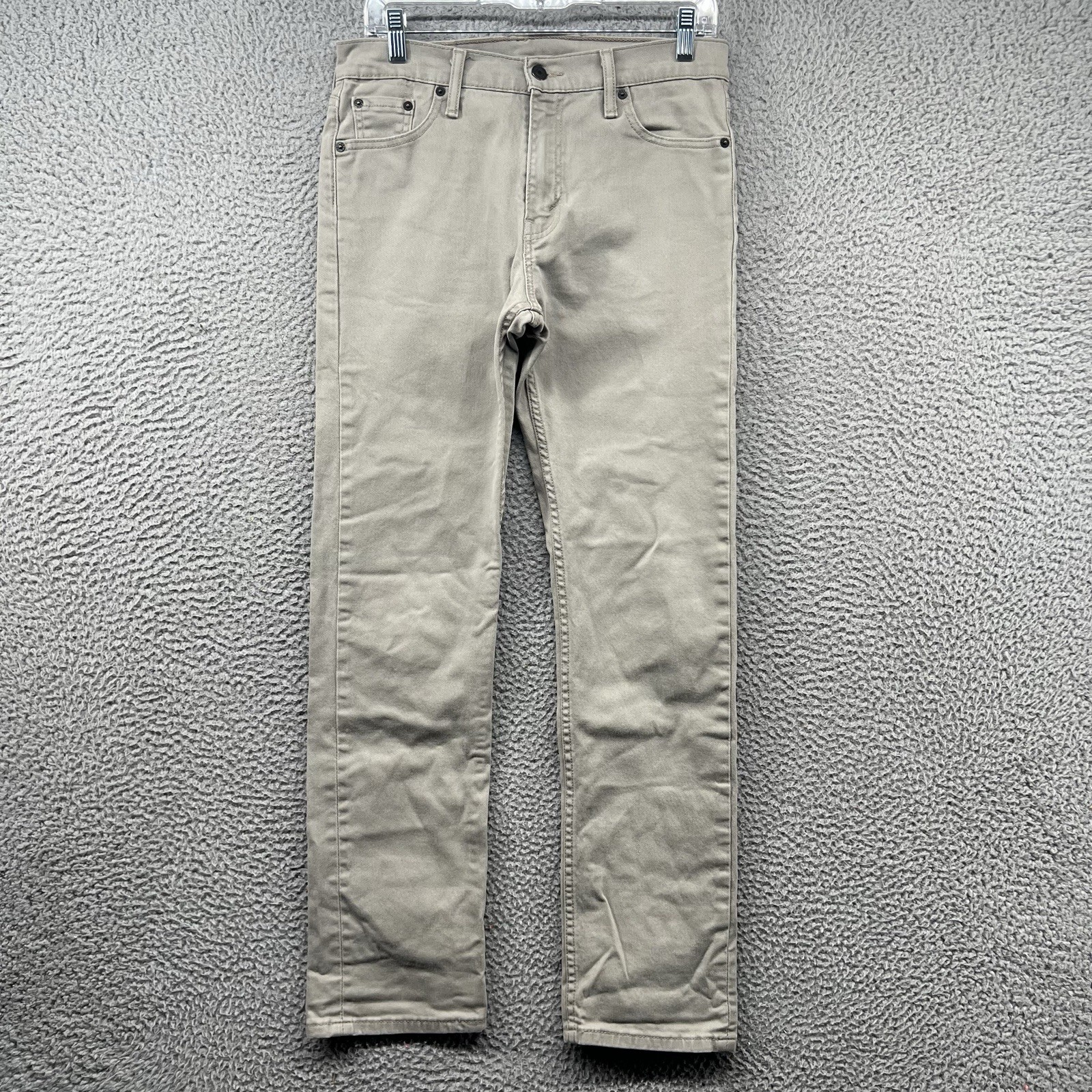 Levis 513 Jeans Mens 30×32 Slim Straight Beige Denim Pants Medium Stretch Flex
